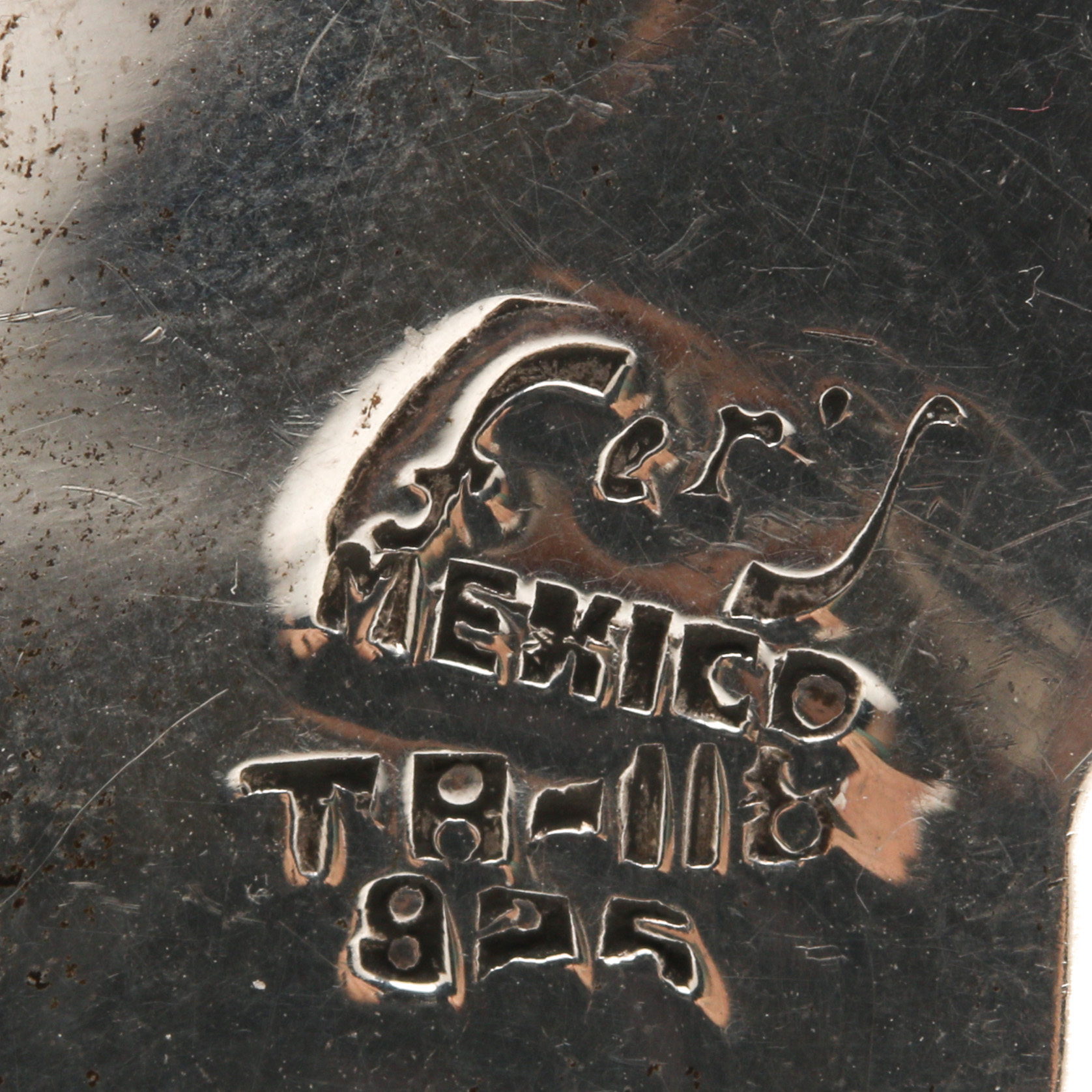 Sterling Silver Bangle Bracelet and Mexican Peacock Brooch Including Turquoise
