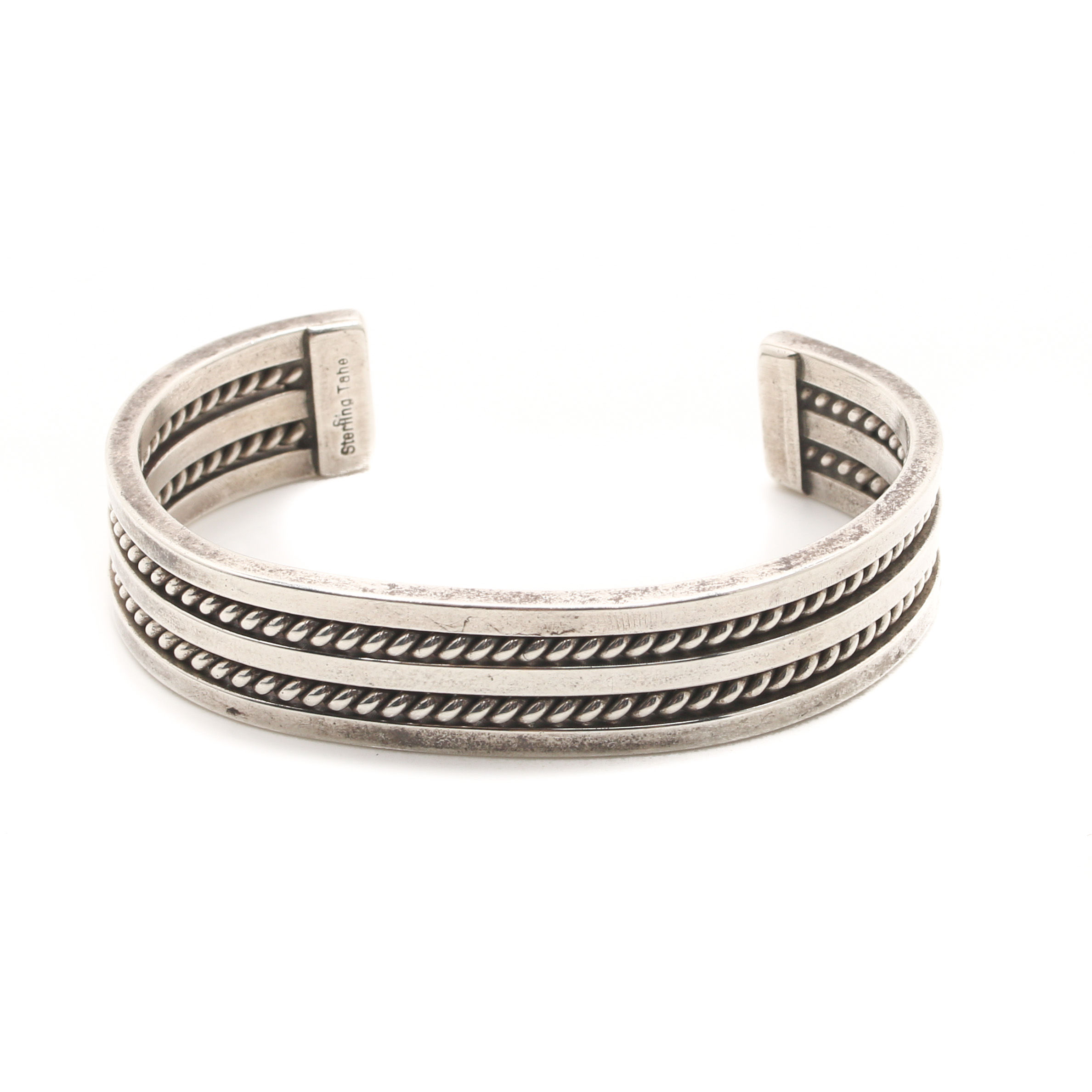 Tahe Navajo Diné Sterling Silver Wire Cuff Bangle