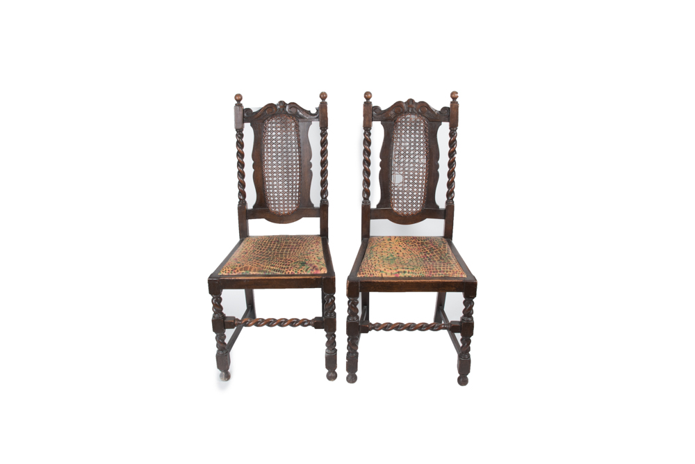 Antique Renaissance Style Oak Dining Chairs