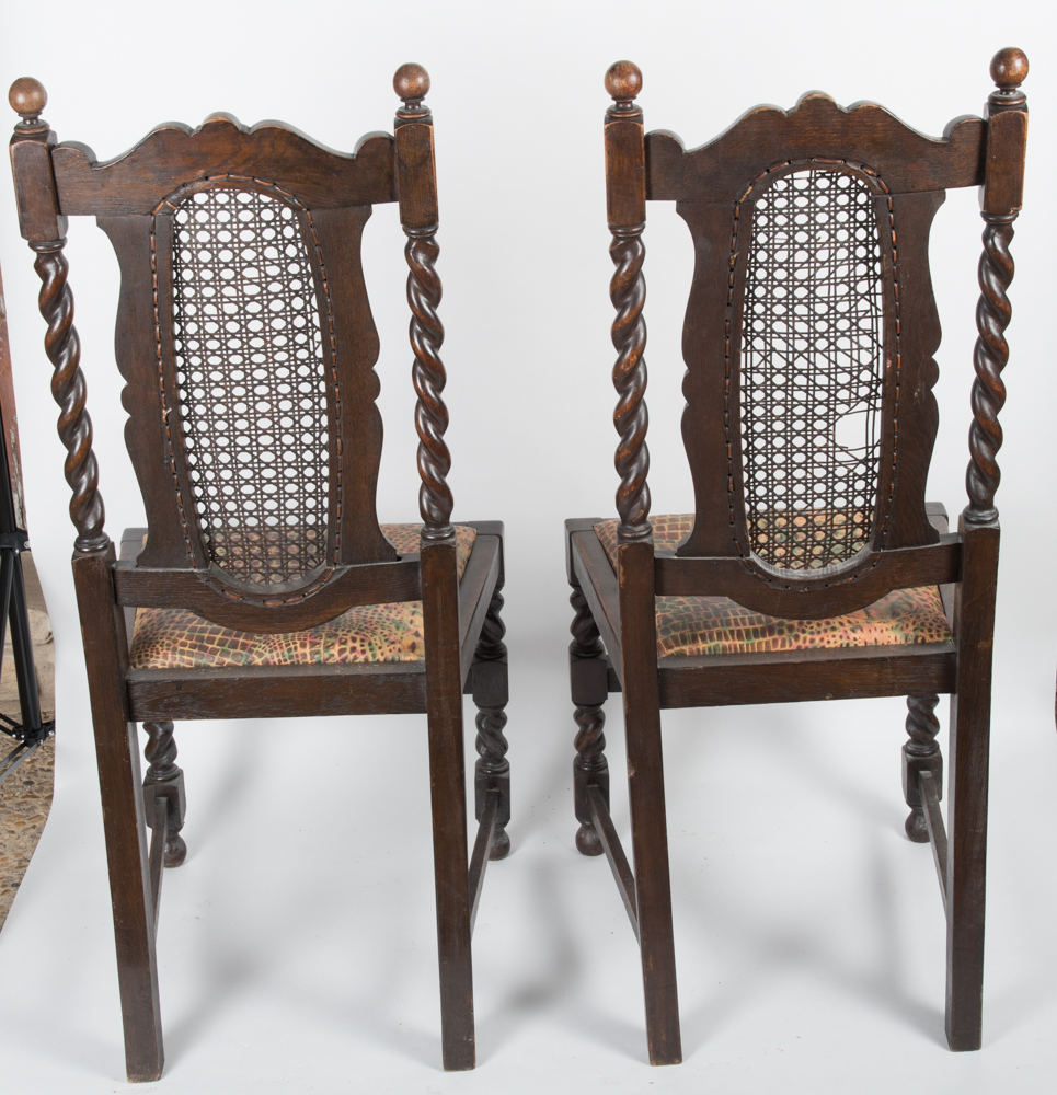 Antique Renaissance Style Oak Dining Chairs