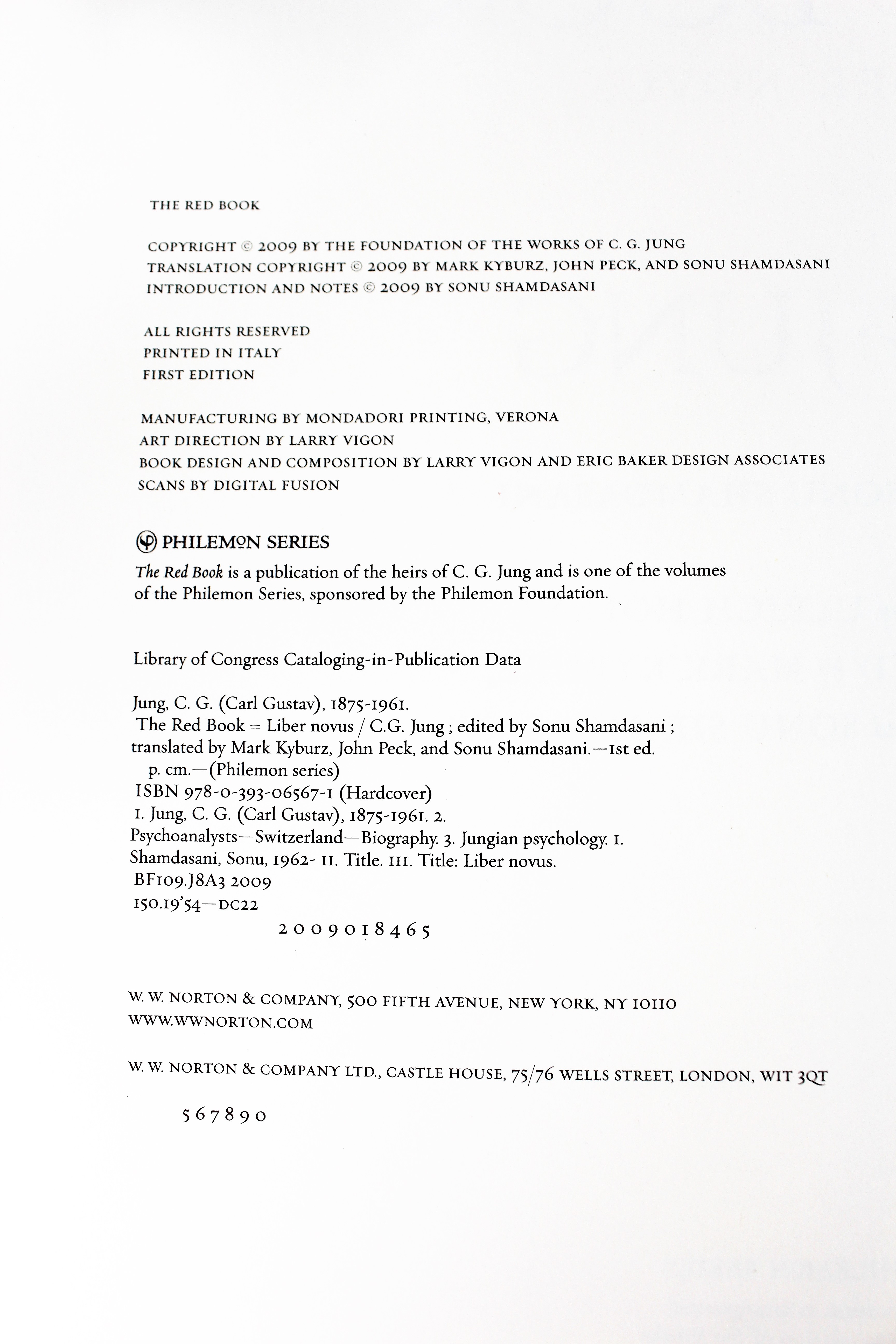 2009 First Edition "The Red Book: Liber Novus" by C. G. Jung