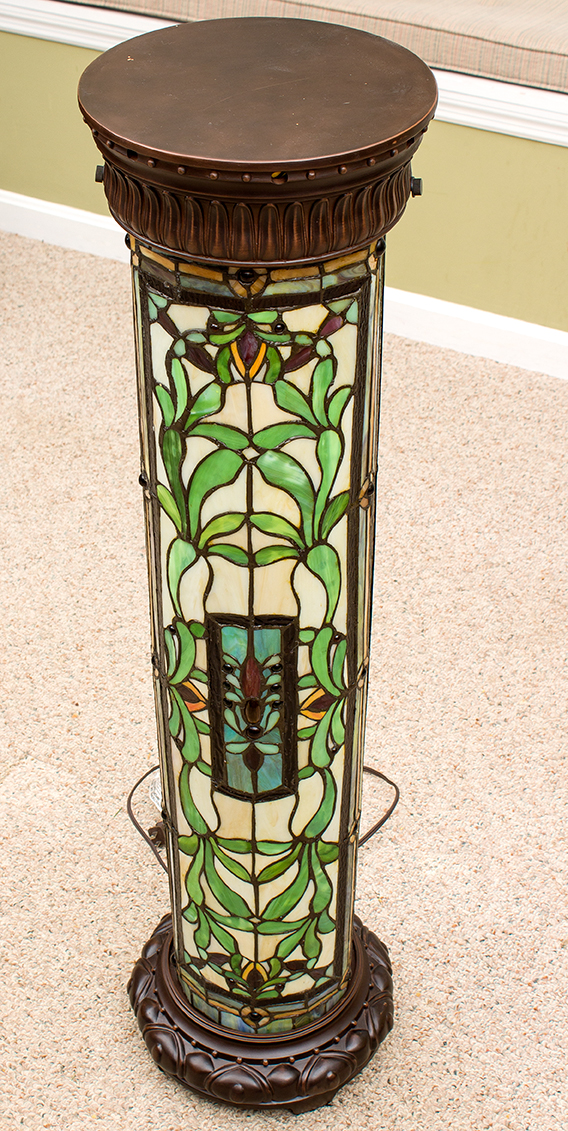 Stained Glass Column Floor Lamp