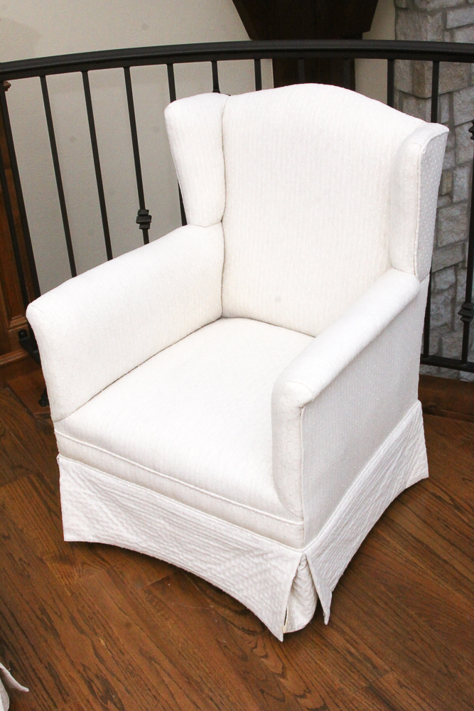 Upholstered Wingback Lounge Chair with Ottoman