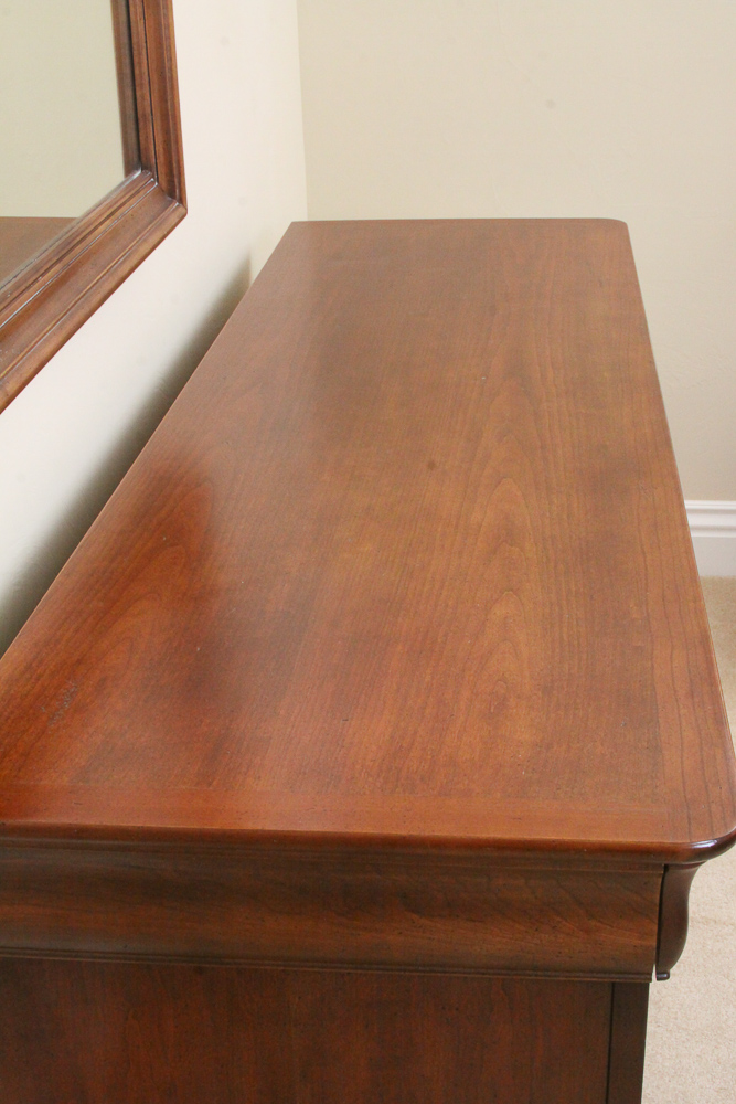 Louis Philippe Style Cherry Dresser with Mirror by Mt. Airy