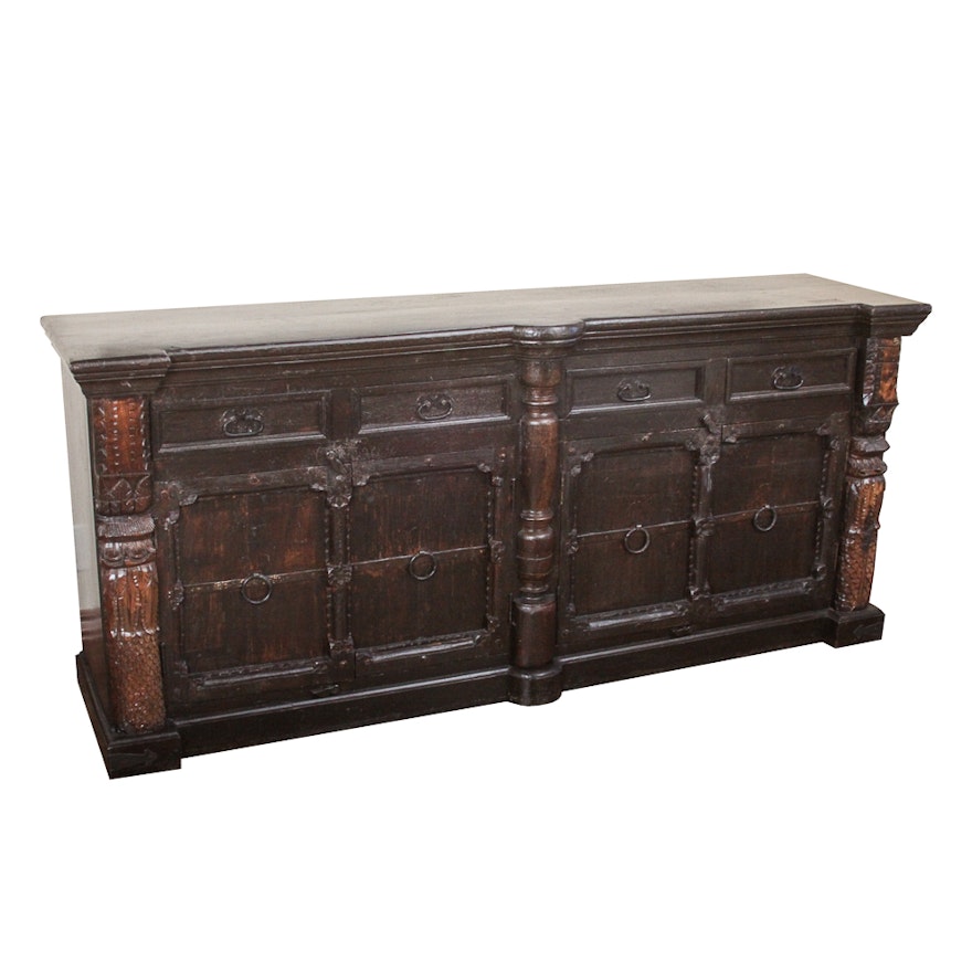 Distress Finished Gothic Revival Buffet