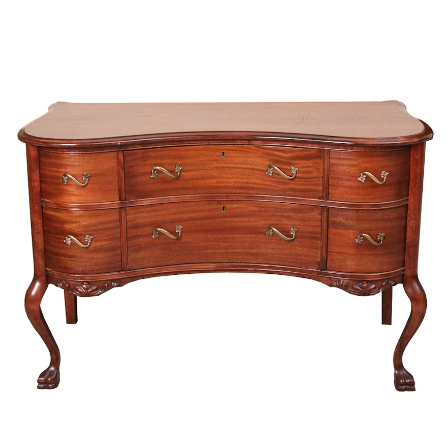 Vintage Queen Anne Style Mahogany Sideboard