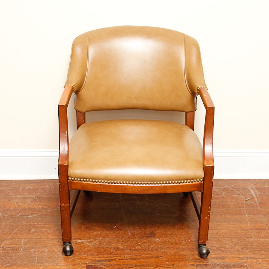 Vintage Leather Rolling Office Chair