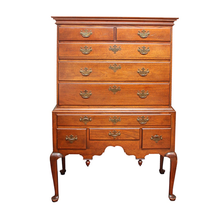 Vintage Queen Anne Style Mahogany Highboy by Century