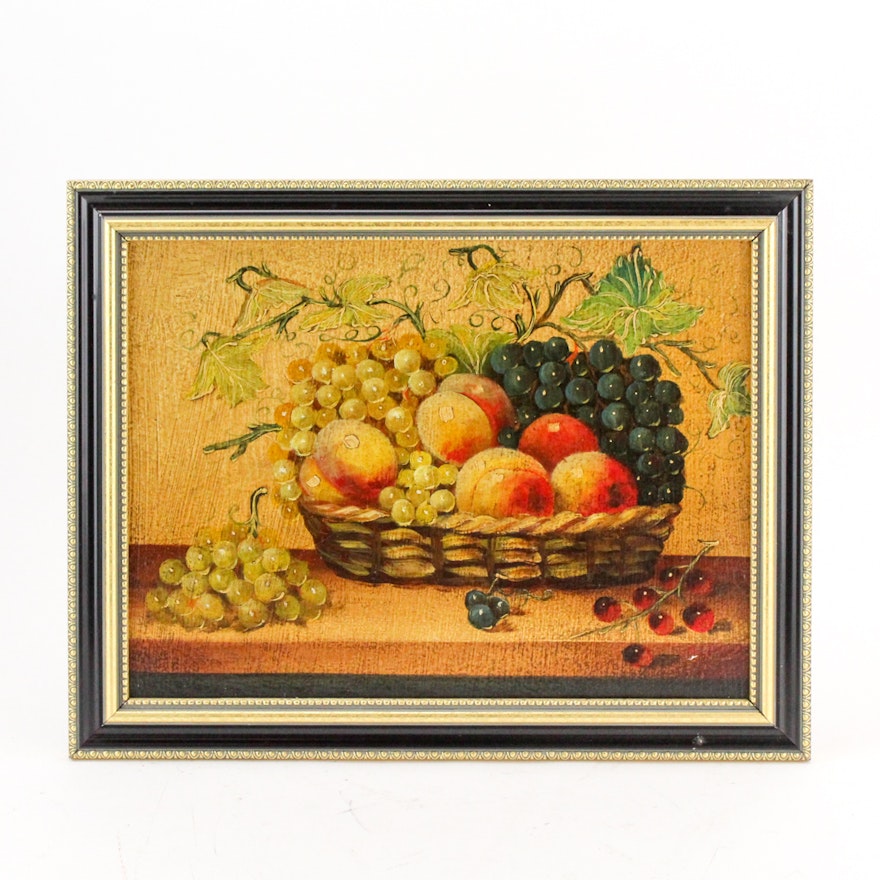 Oil on Canvas Still Life of Fruit