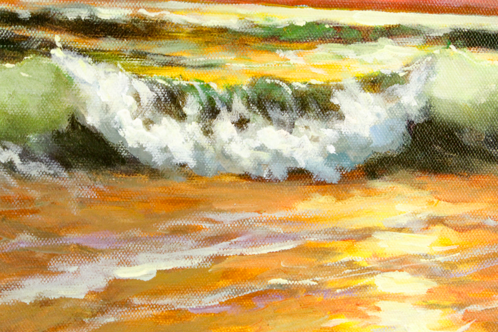 Oil Painting on Canvas of a Sunset on the Sea