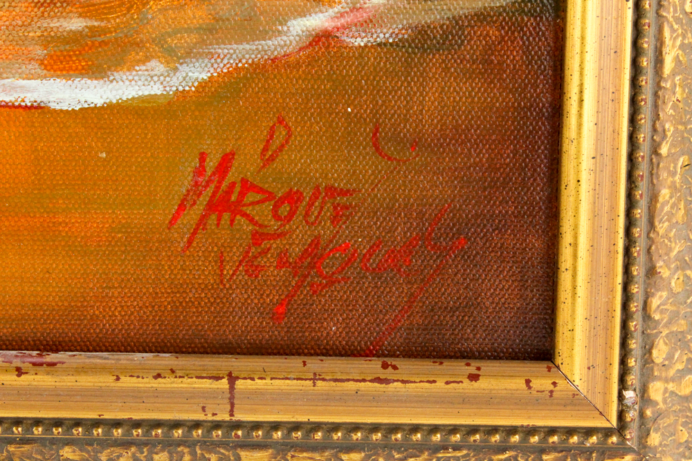 Oil Painting on Canvas of a Sunset on the Sea