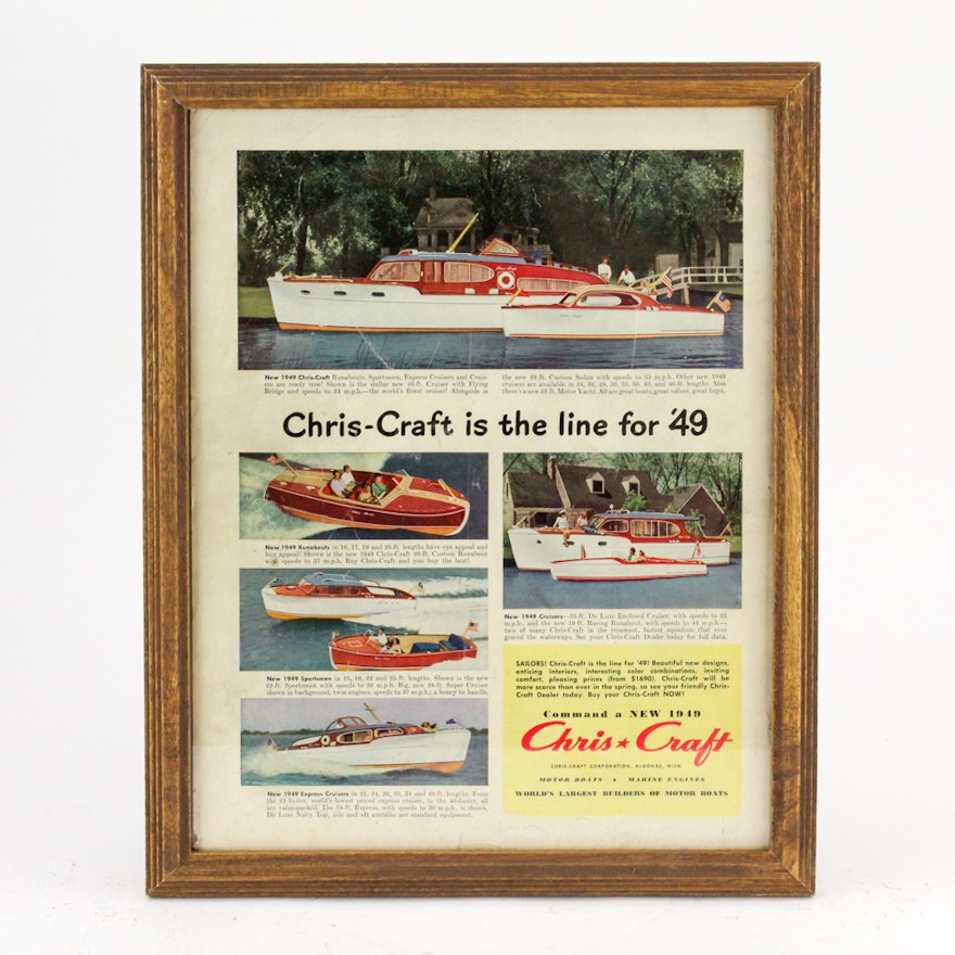 Original 1949 Chris-Craft Boat Magazine Advertisement