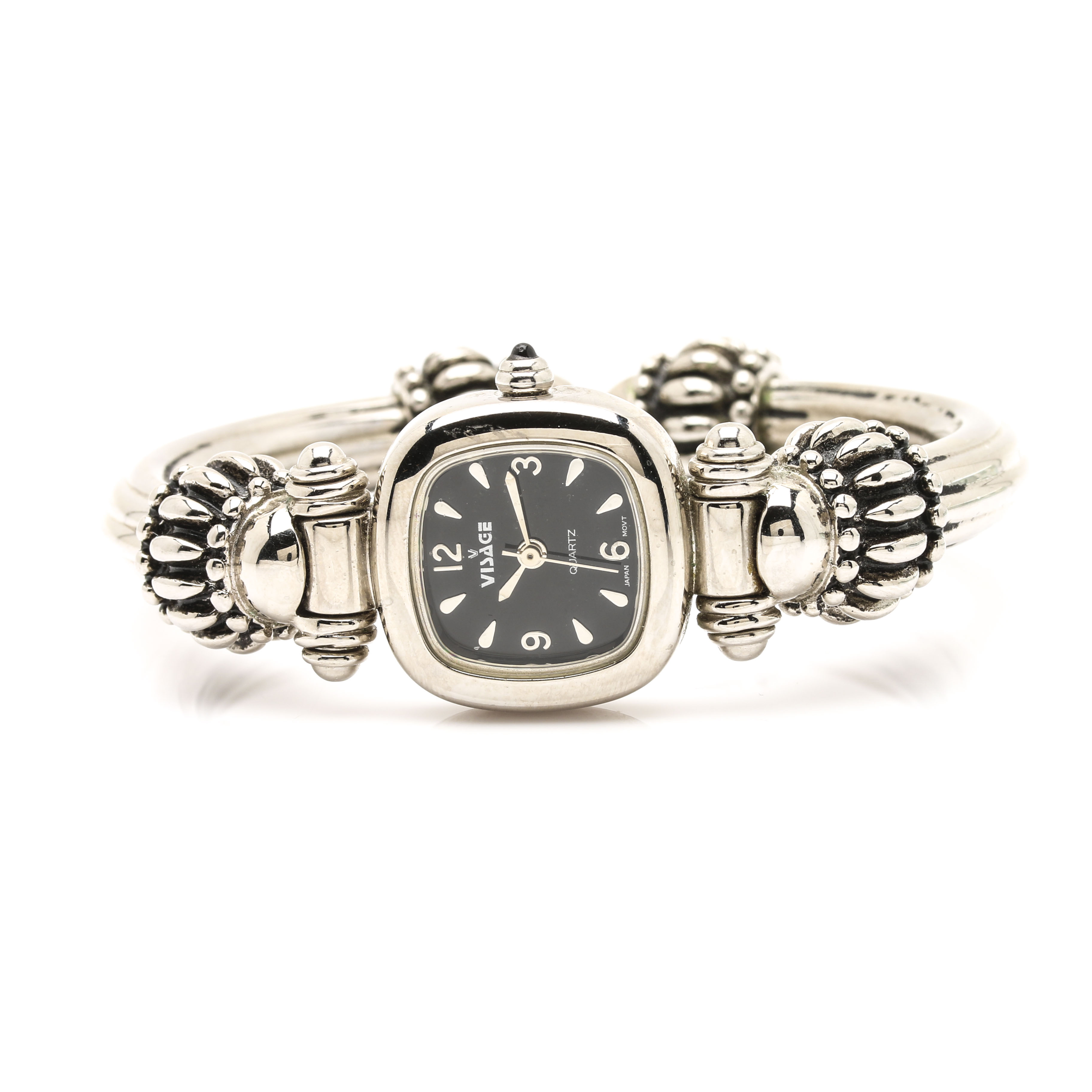 Visage Fashion Watch with Stacking Bangle Bracelet