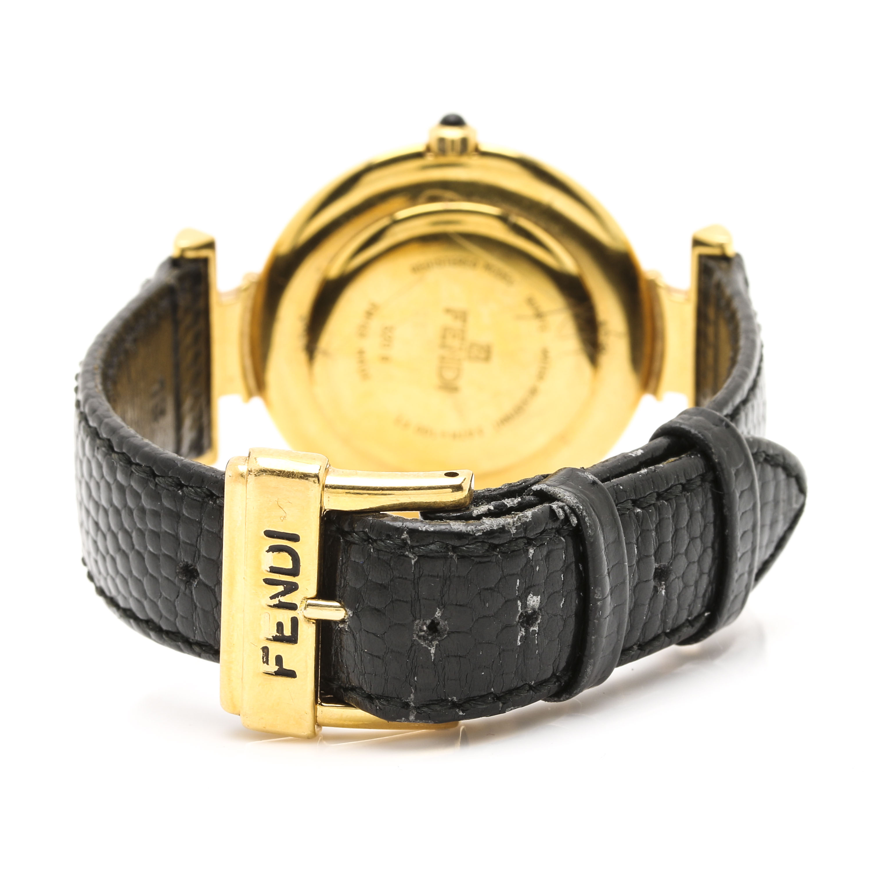 Fendi Gold Tone Leather Watch