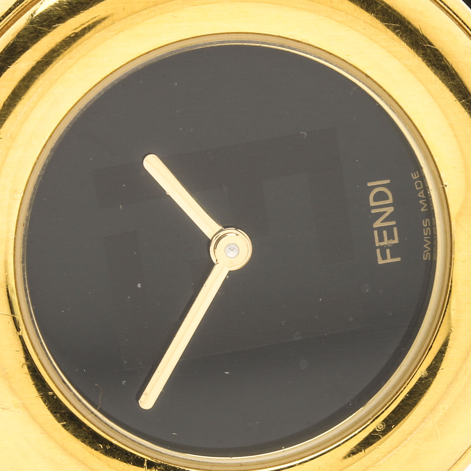 Fendi Gold Tone Leather Watch