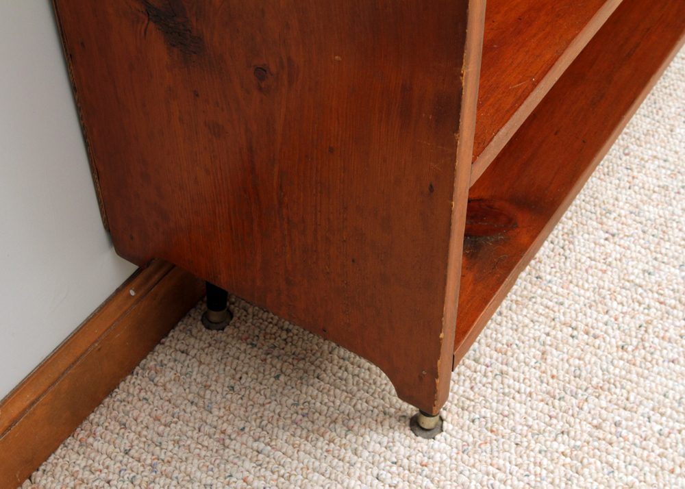 Mid Century Modern Marble Topped Wood Bookcase