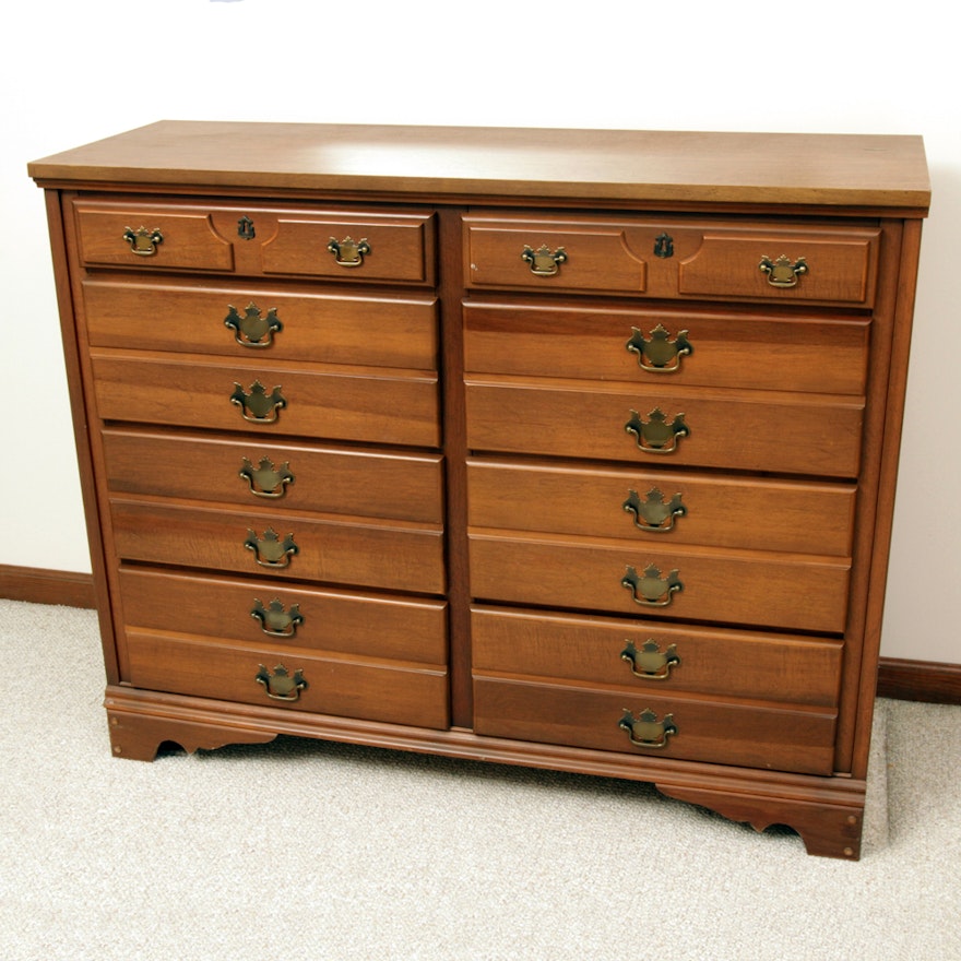 Vintage Maple Colonial Revival Style Chest of Drawers