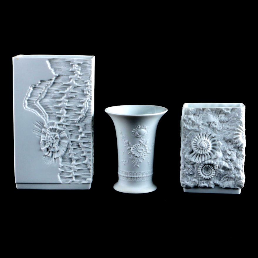 Mid-century Kaiser Bisque Porcelain Vases