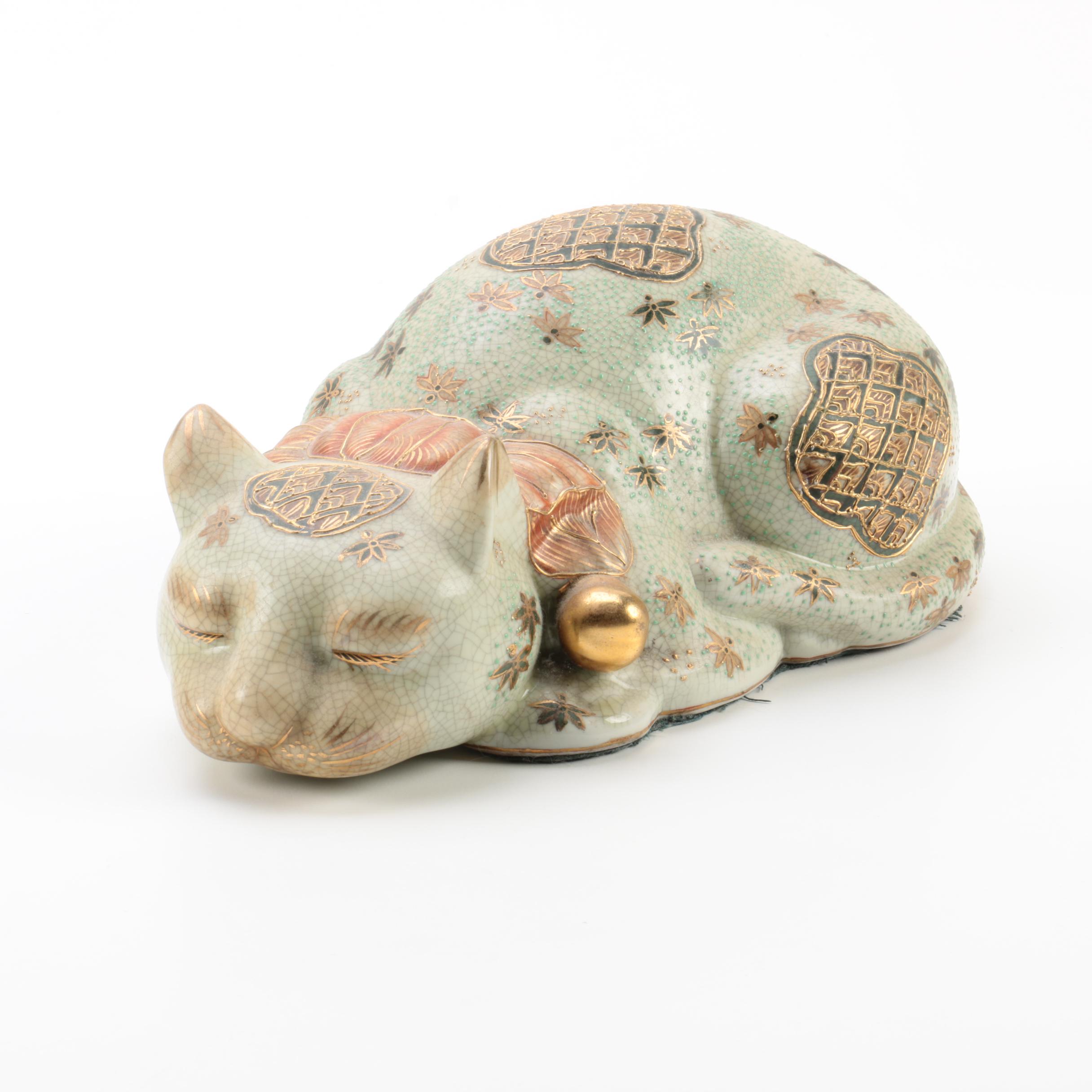Porcelain Cat Figurine