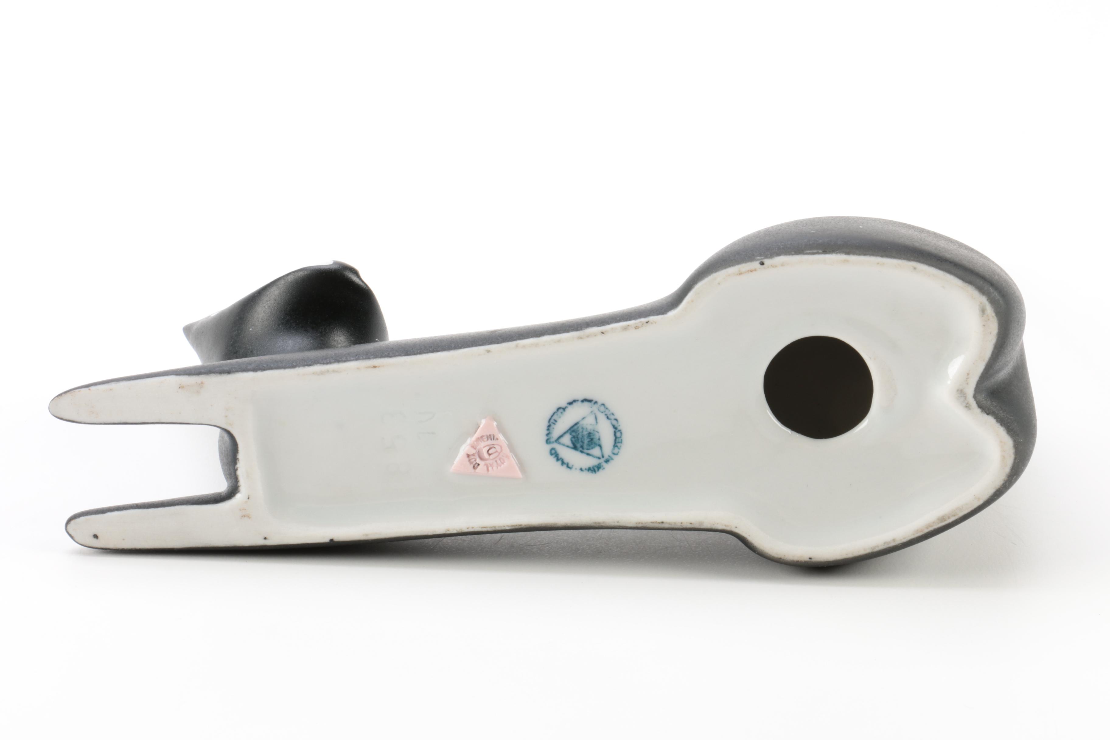 Royal Dux Bohemia Black Cat Figurine