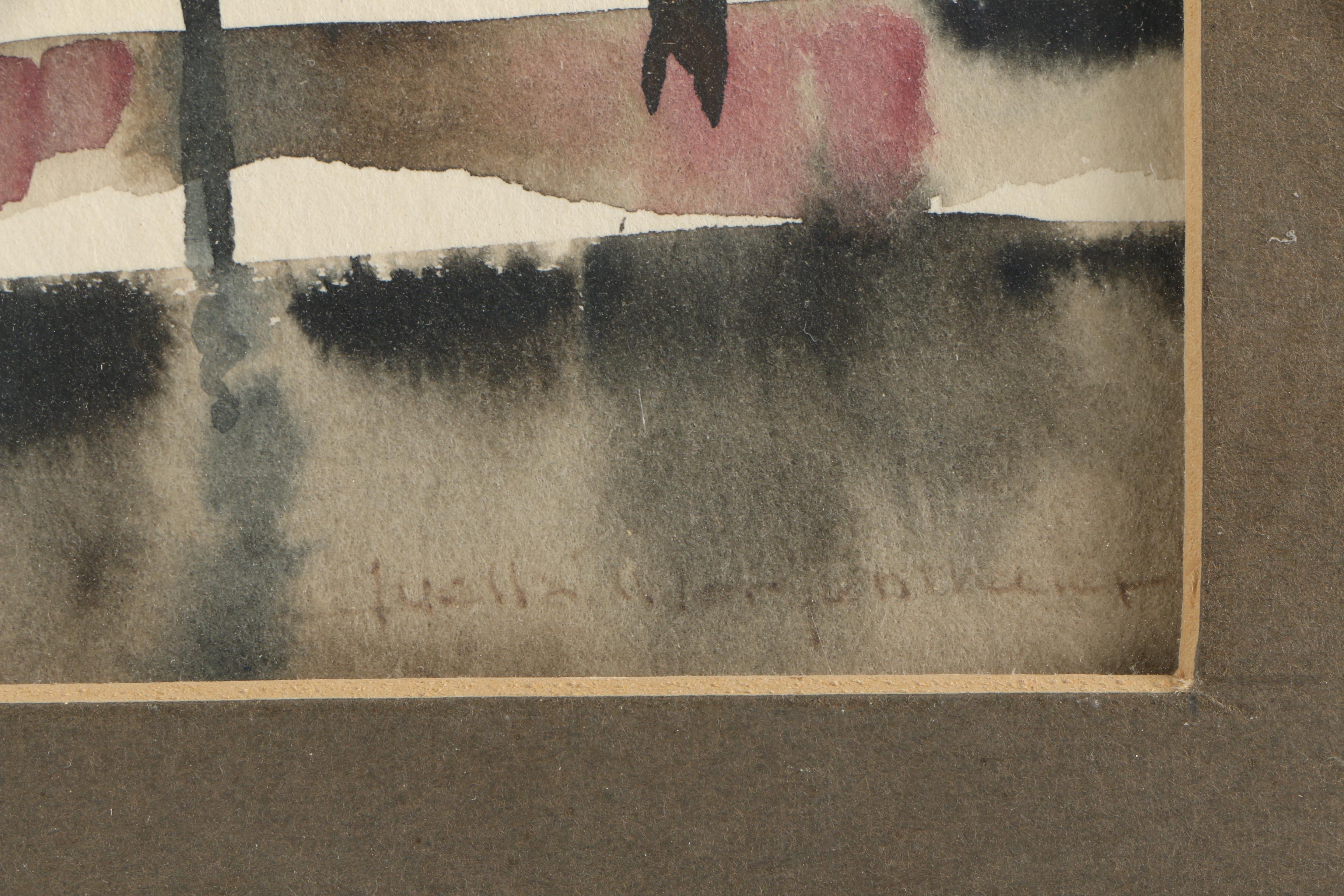 Watercolor Painting of a Town Street