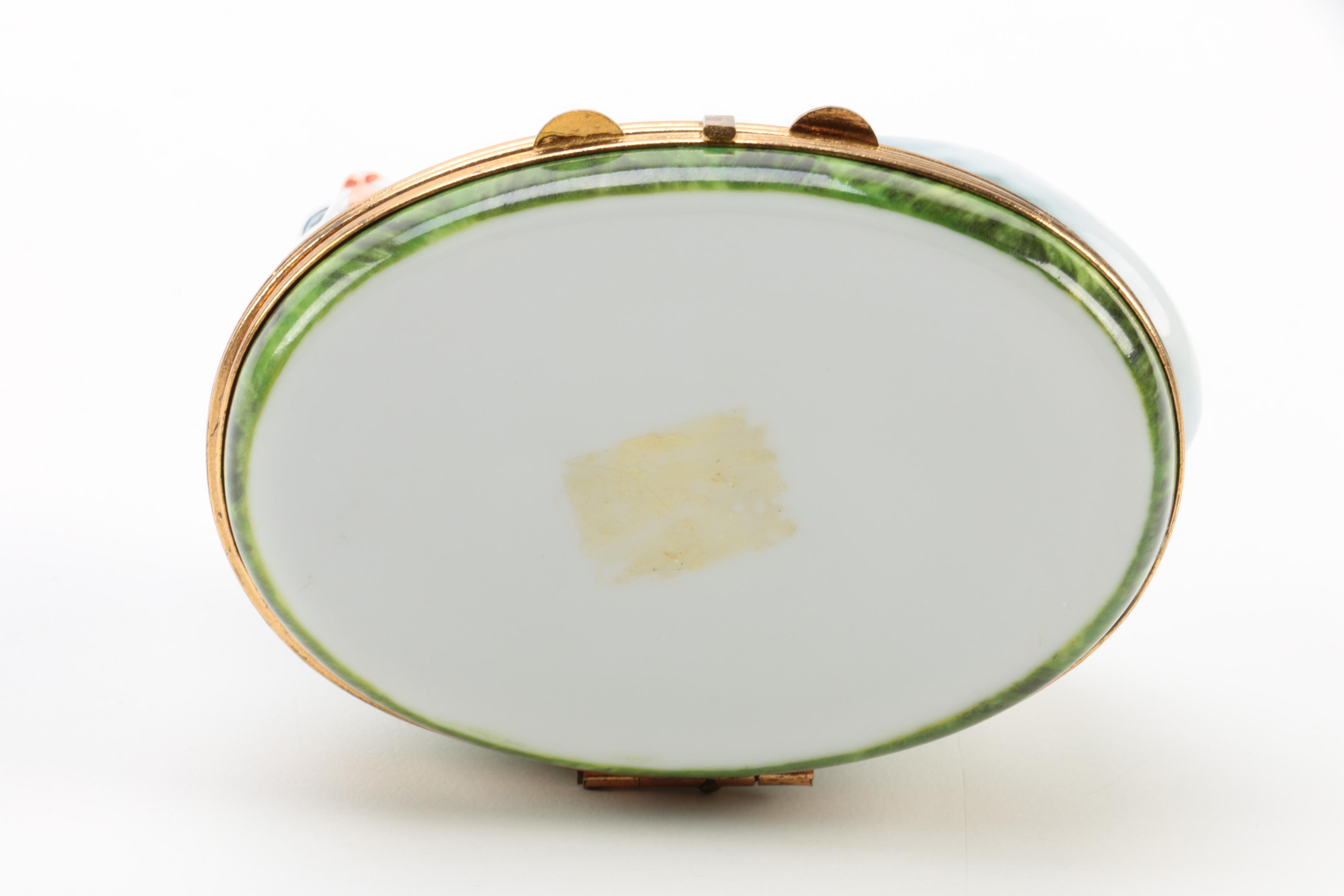 Chamart Limoges Cat Themed Porcelain Trinket Box