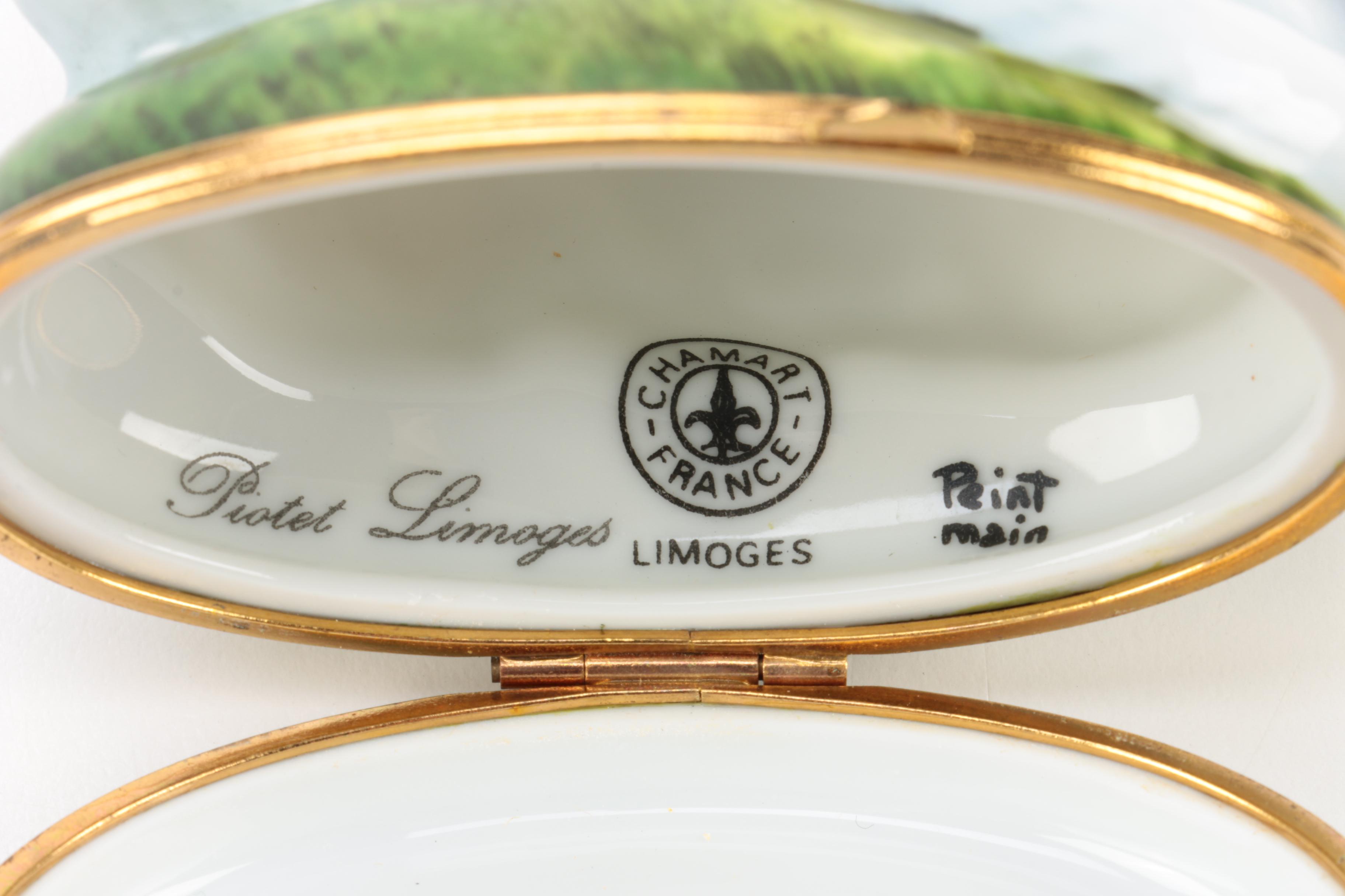 Chamart Limoges Cat Themed Porcelain Trinket Box