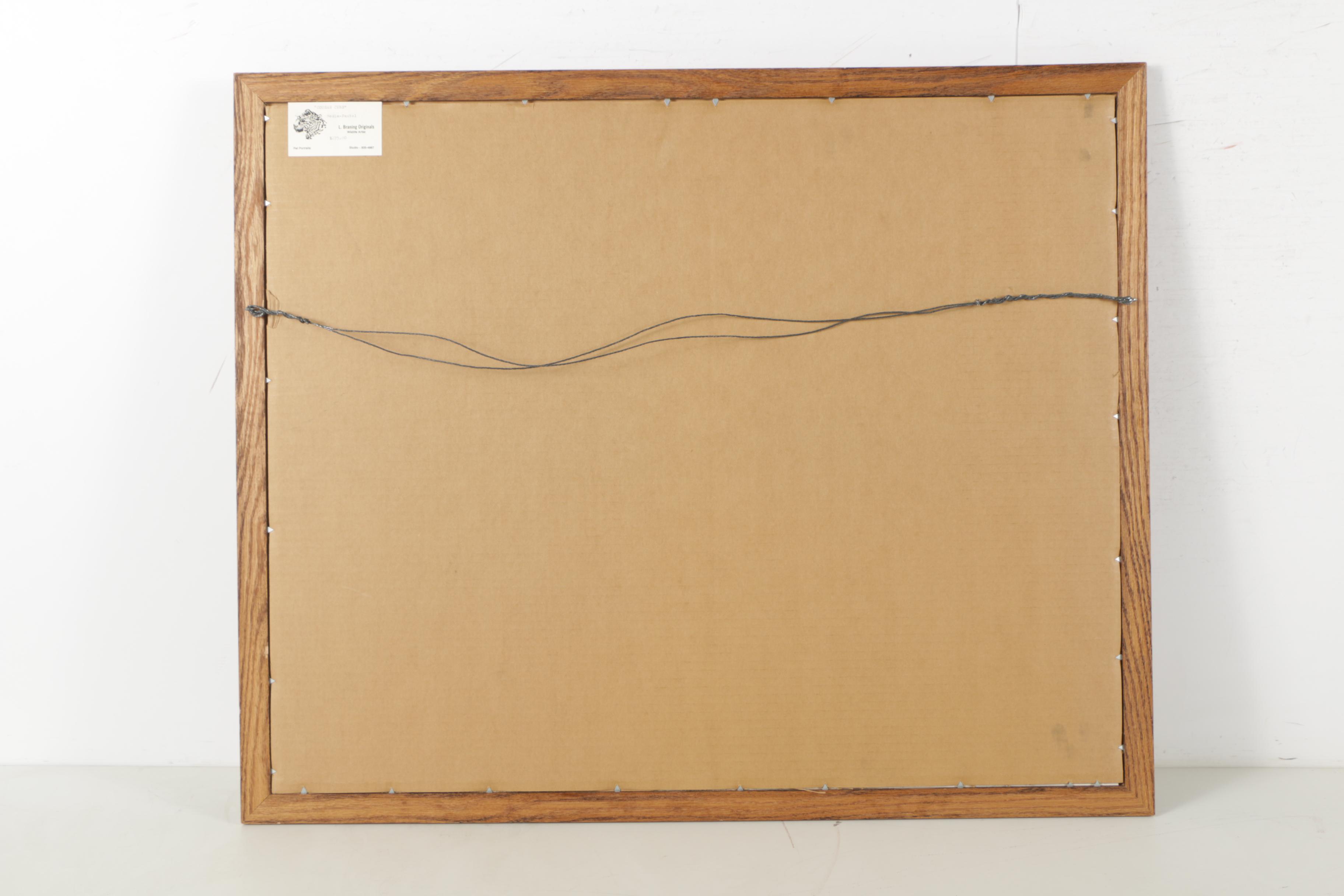 L.L. Braning Pastel Drawing "Cougar Cubs"