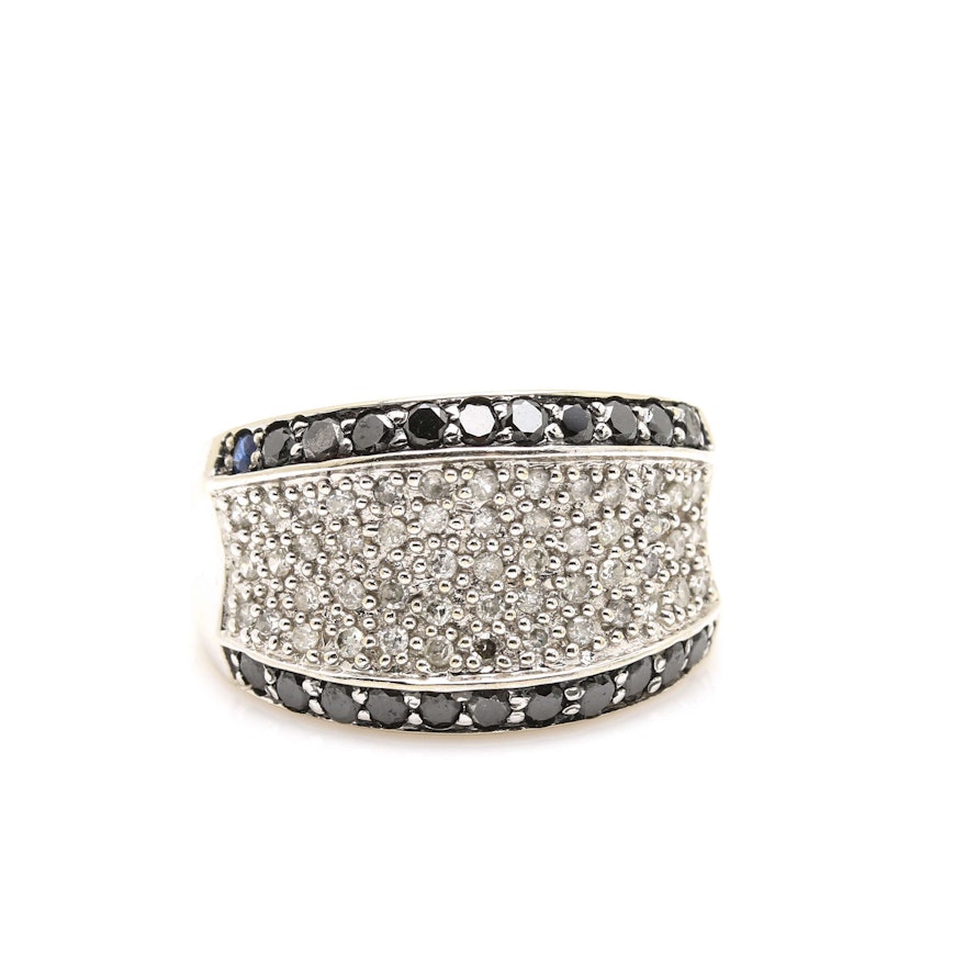 10K White Gold Diamond Dome Ring