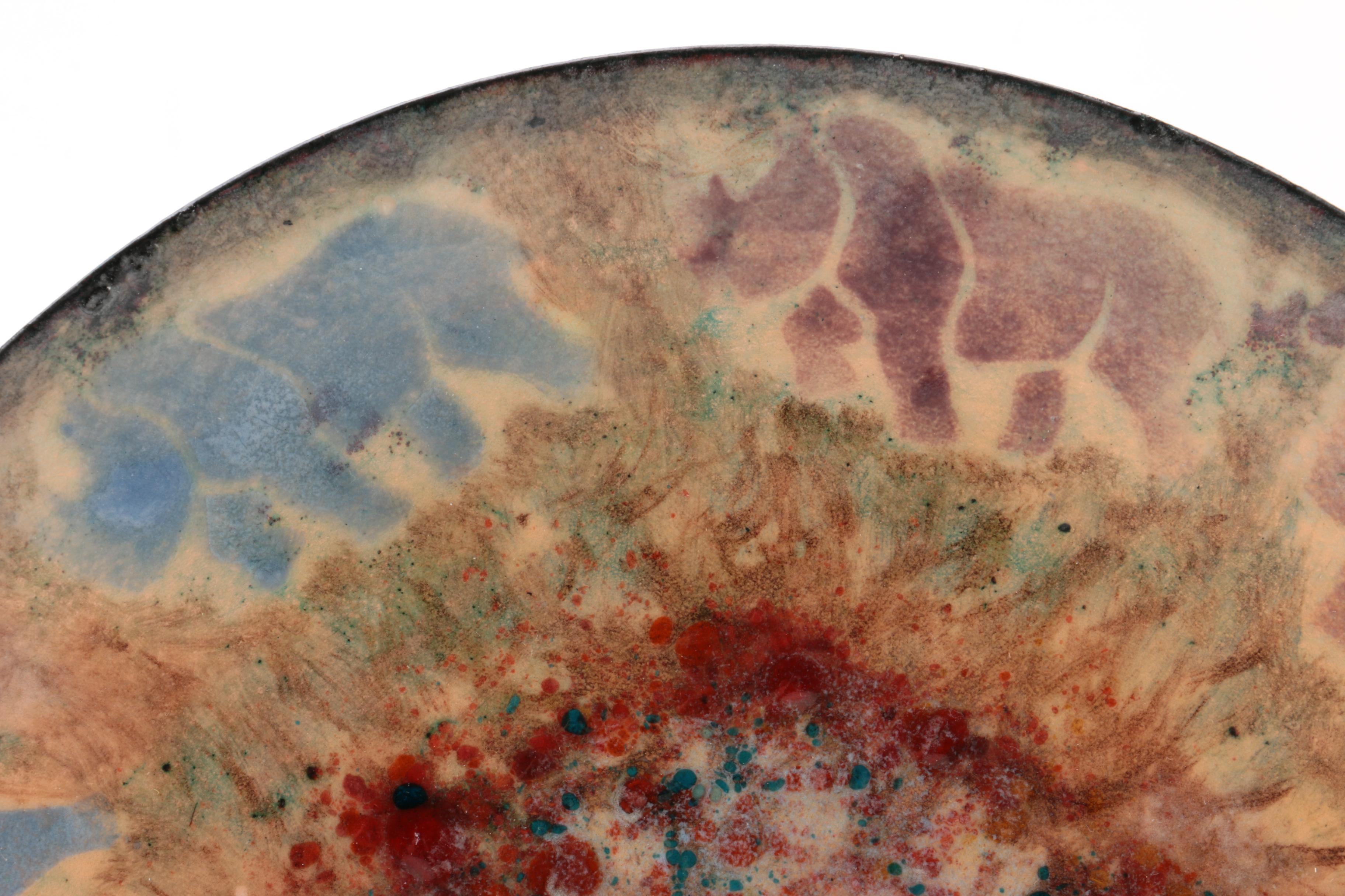 Enamel on Metal Bowl and Plate Featuring Ratcliff