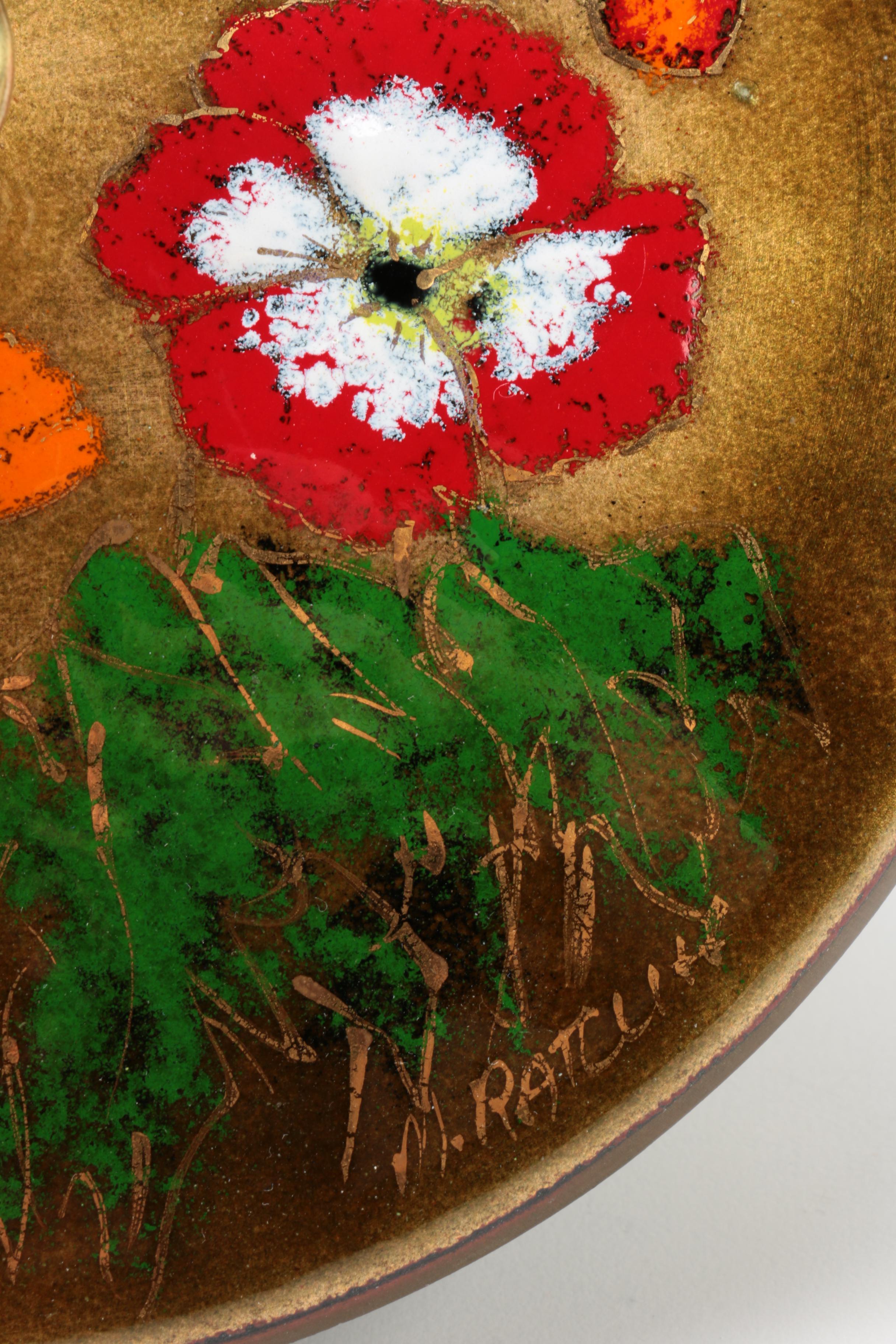 Enamel on Metal Bowl and Plate Featuring Ratcliff