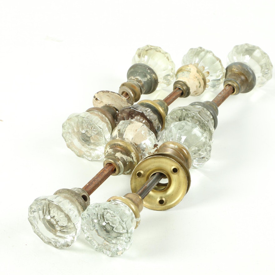 Sets of Glass Doorknobs