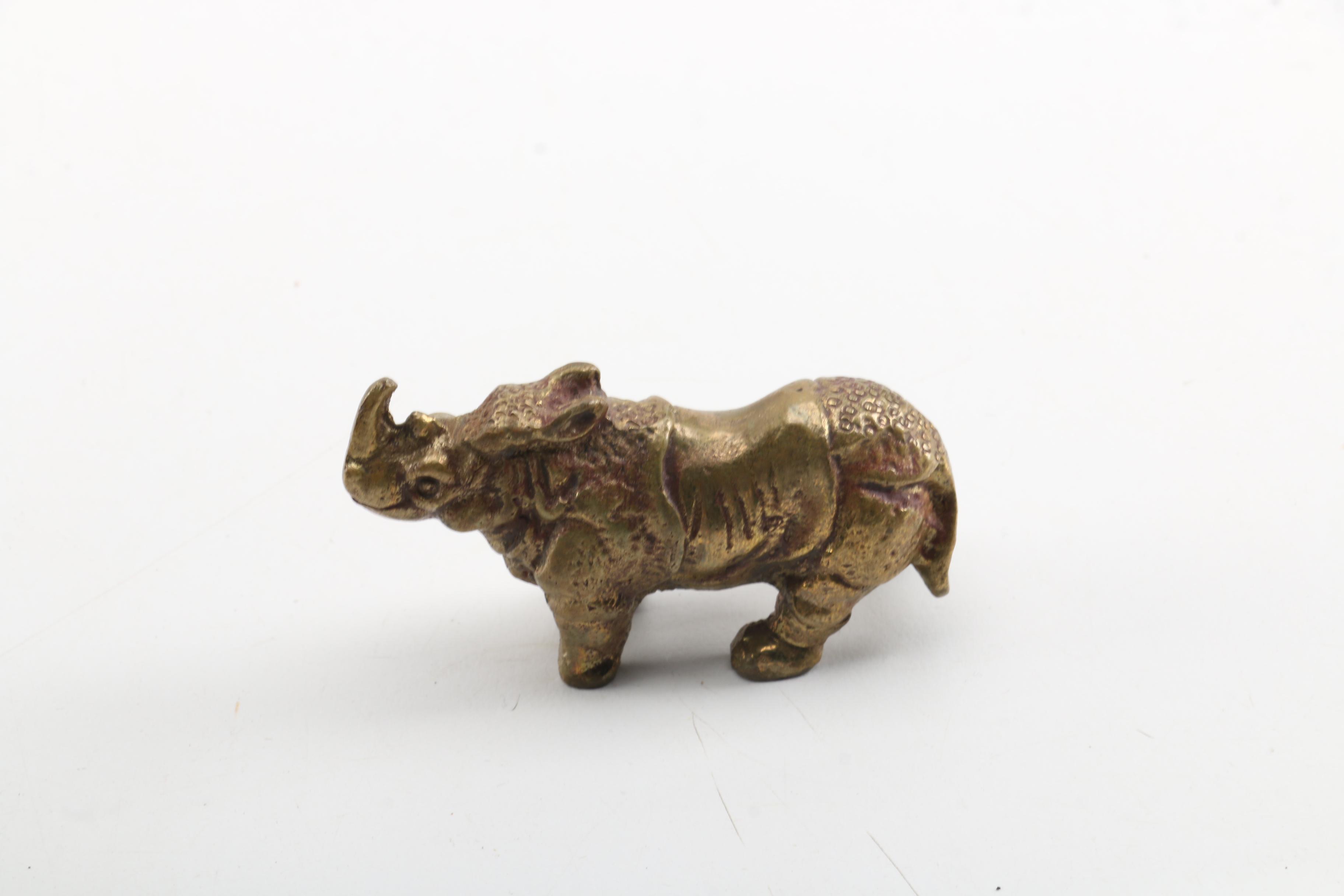 Brass Rhino Figurines
