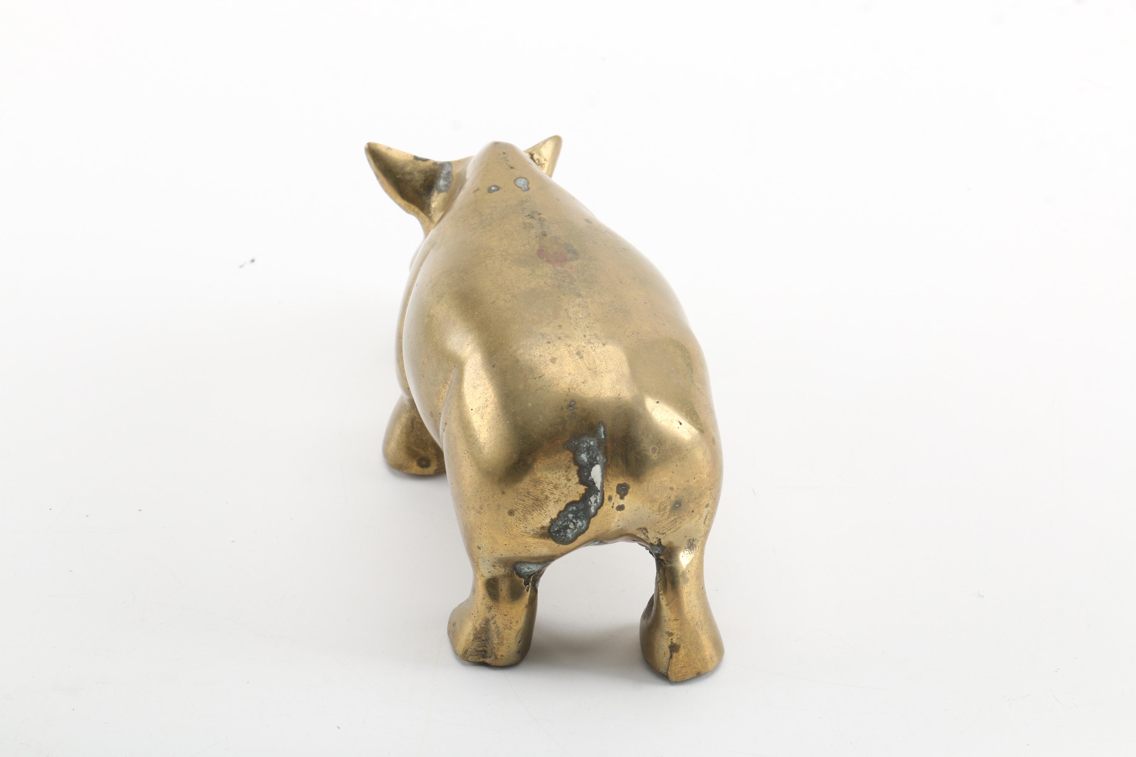 Brass Rhino Figurines