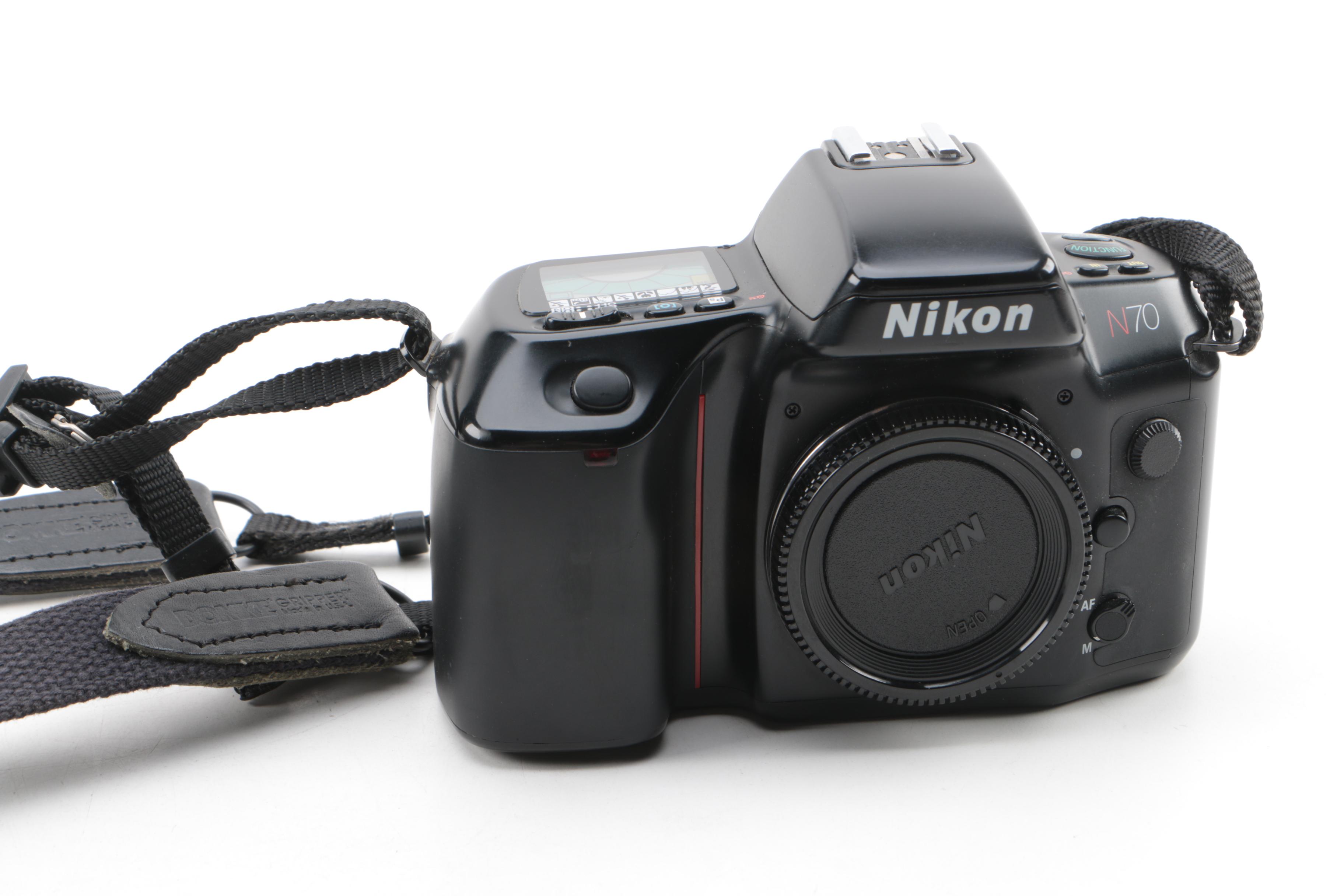 Nikon N70 Still Camera with Macro Speed Light and Cases