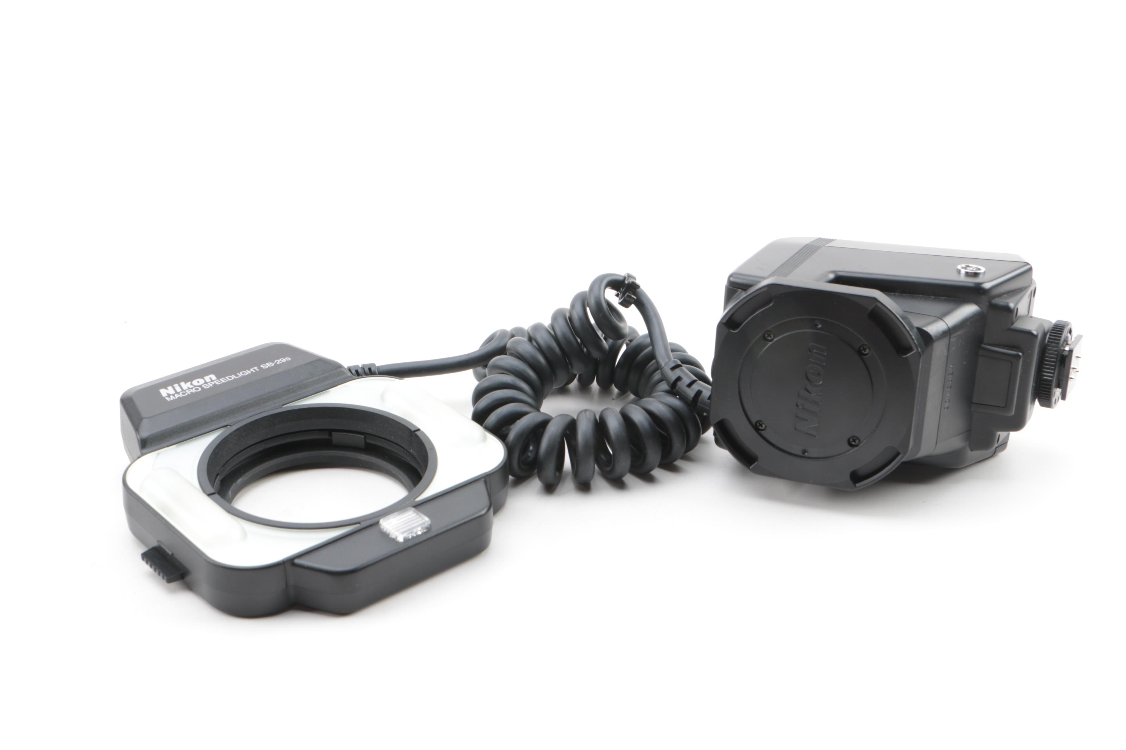 Nikon N70 Still Camera with Macro Speed Light and Cases