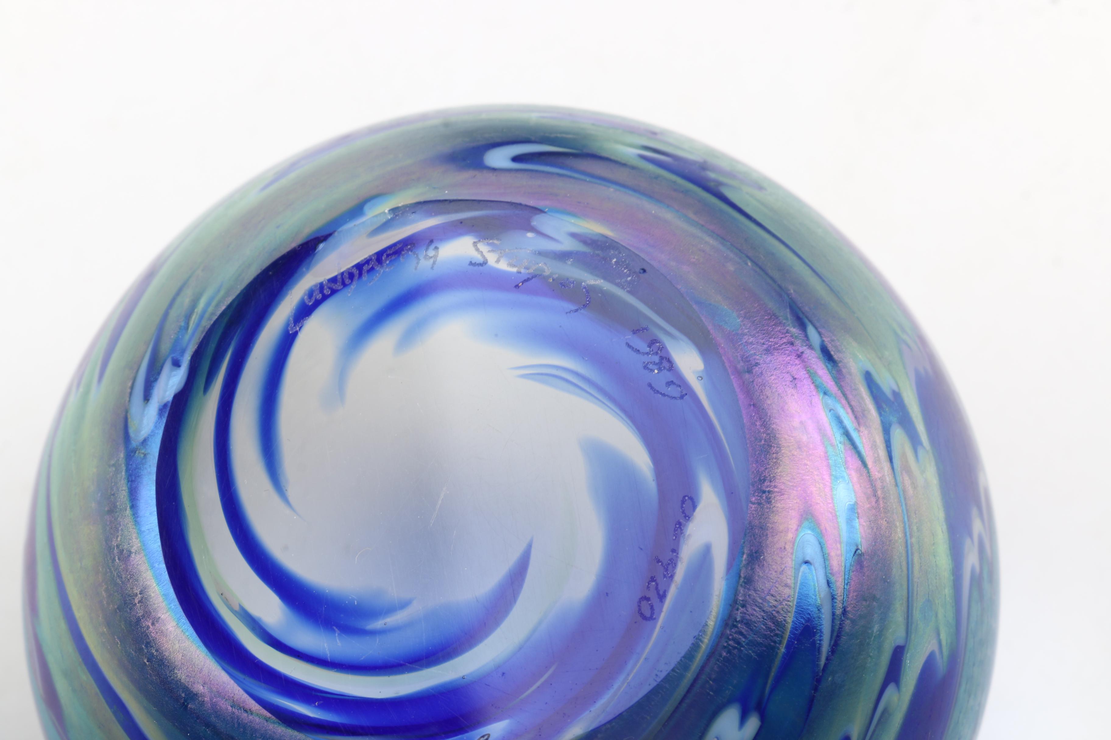 Vintage Lundberg Studios Paperweights Including "Starry Night"