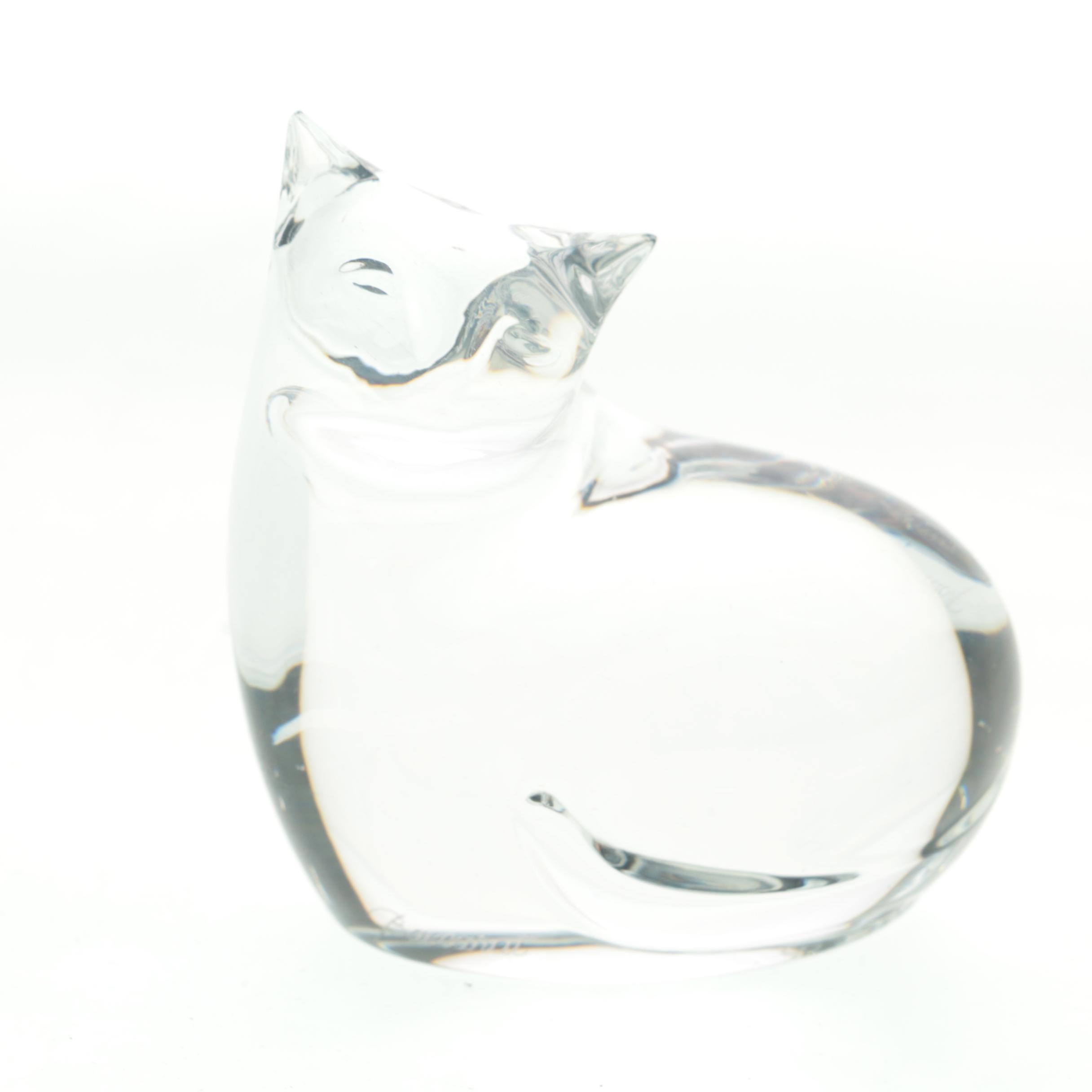 Baccarat Cat Figurine