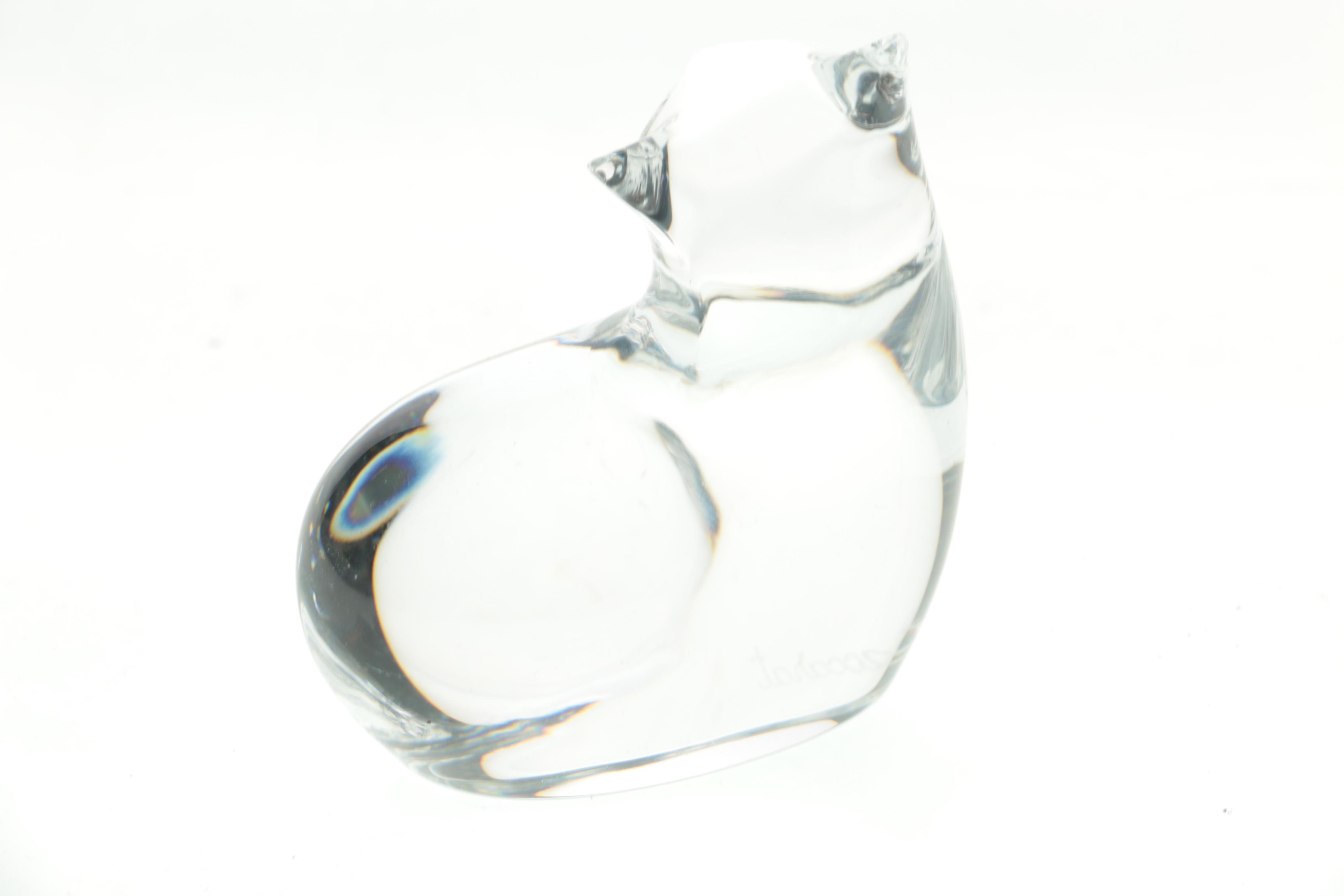 Baccarat Cat Figurine