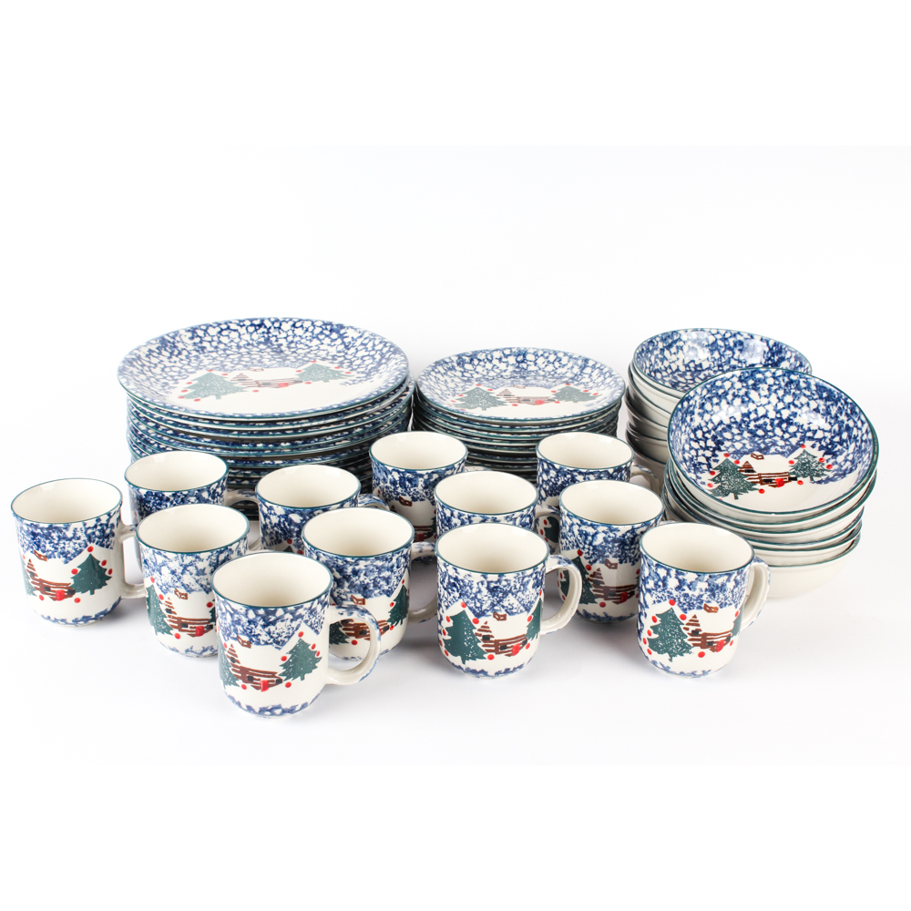 Folk Craft "Cabin in the Snow" Vintage Collection by Tienshan