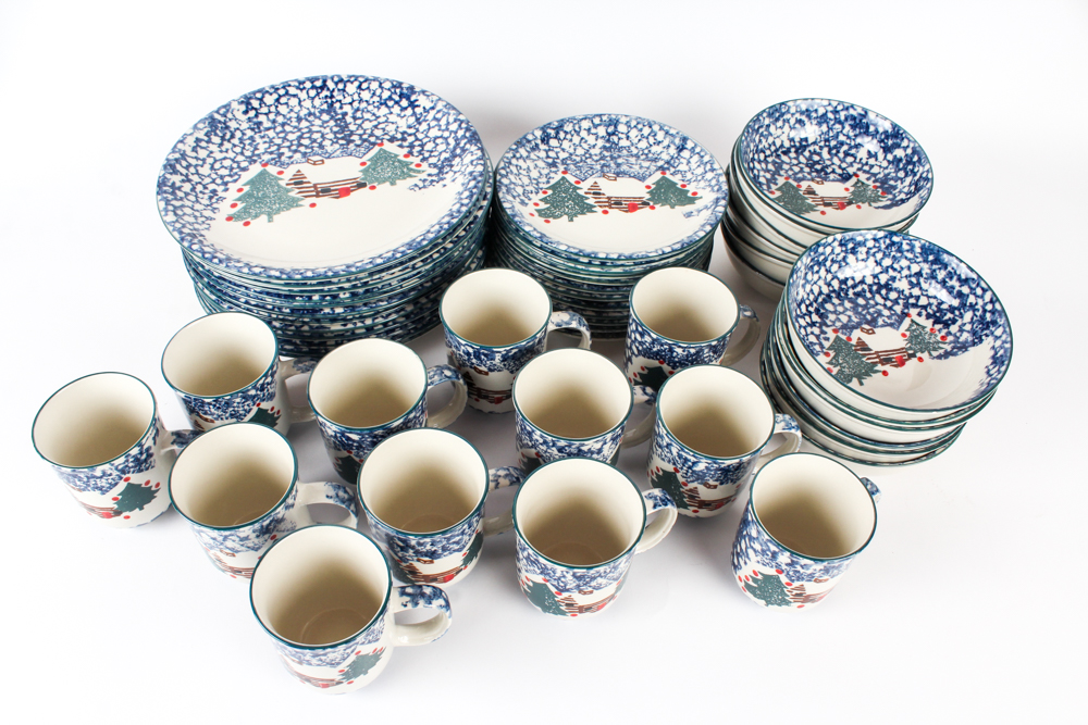 Folk Craft "Cabin in the Snow" Vintage Collection by Tienshan