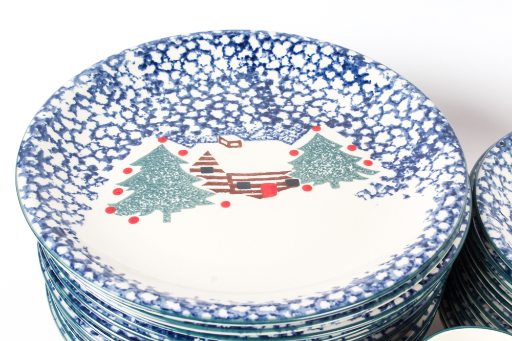 Folk Craft "Cabin in the Snow" Vintage Collection by Tienshan