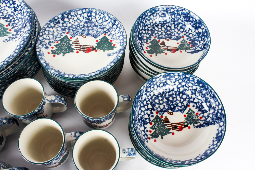 Folk Craft "Cabin in the Snow" Vintage Collection by Tienshan