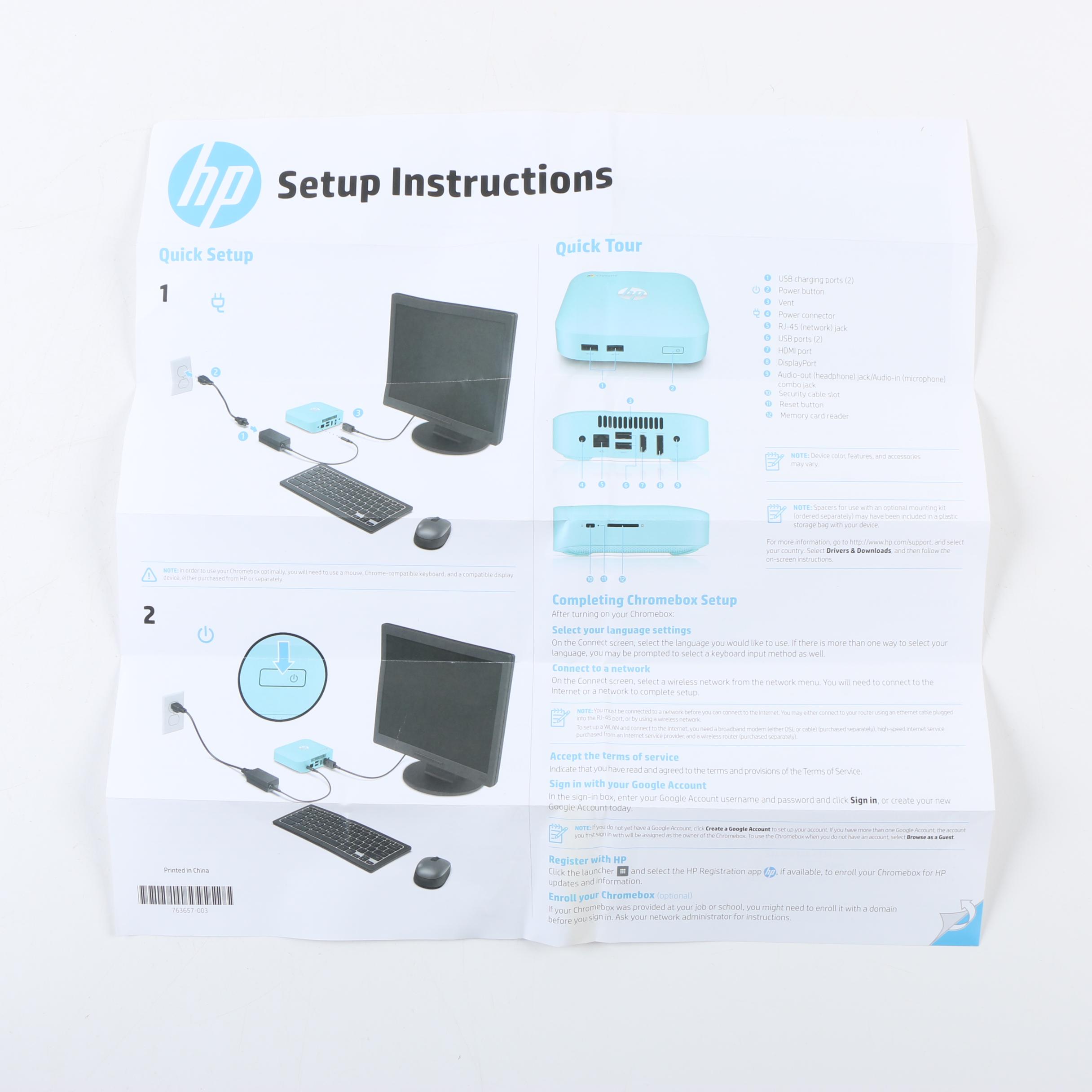 HP Chromebox with Manual