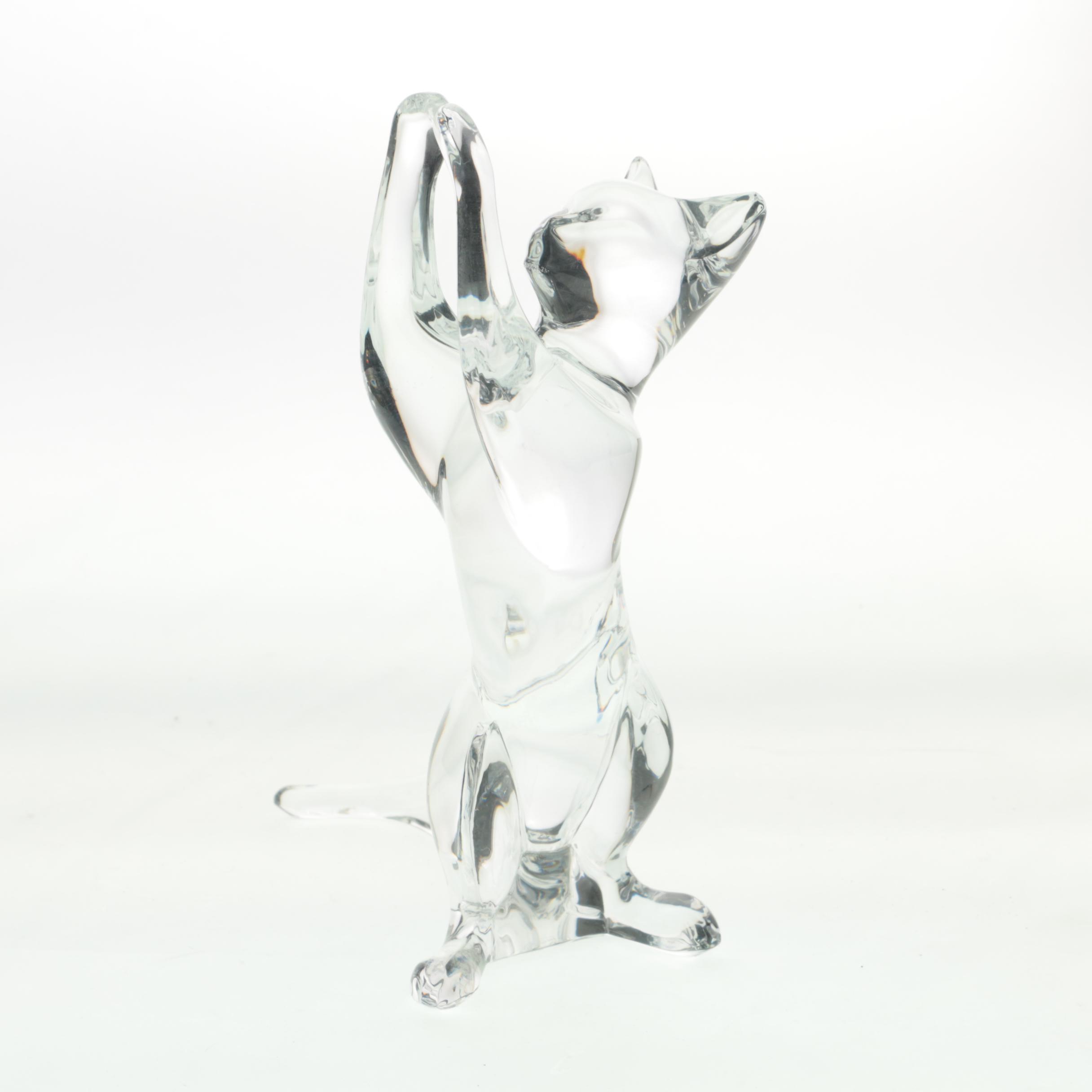 Baccarat Cat Figurine