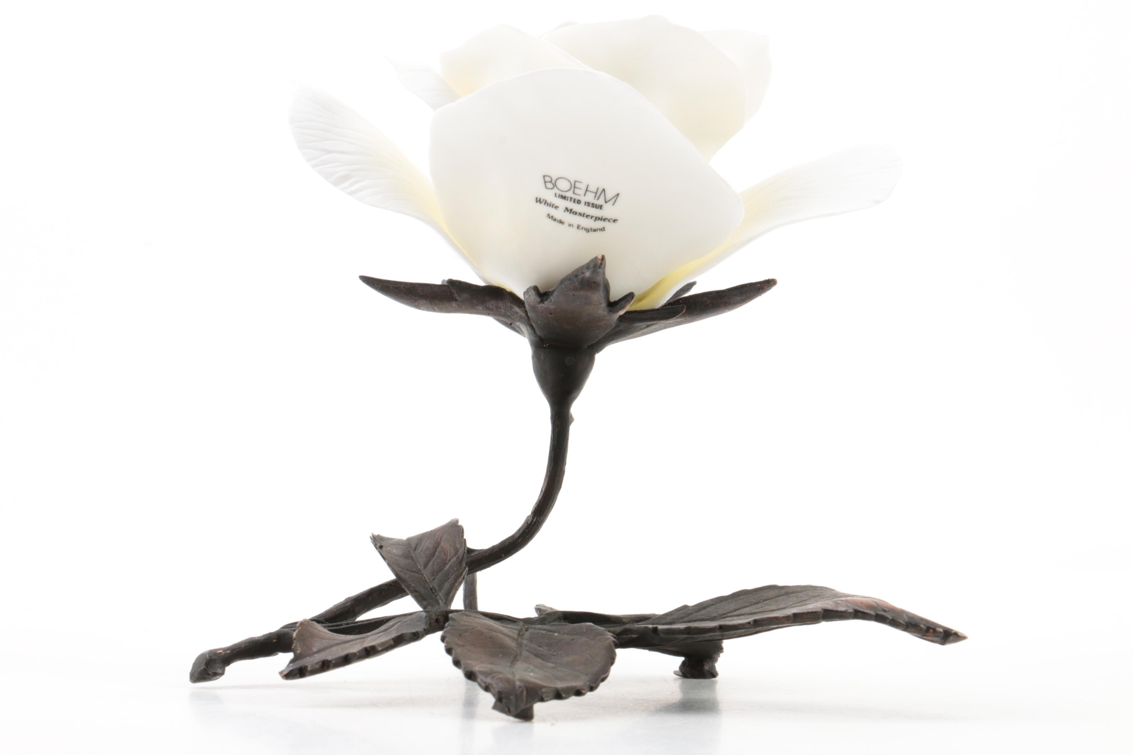 Boehm Porcelain Roses "White Masterpiece" and "Peace"