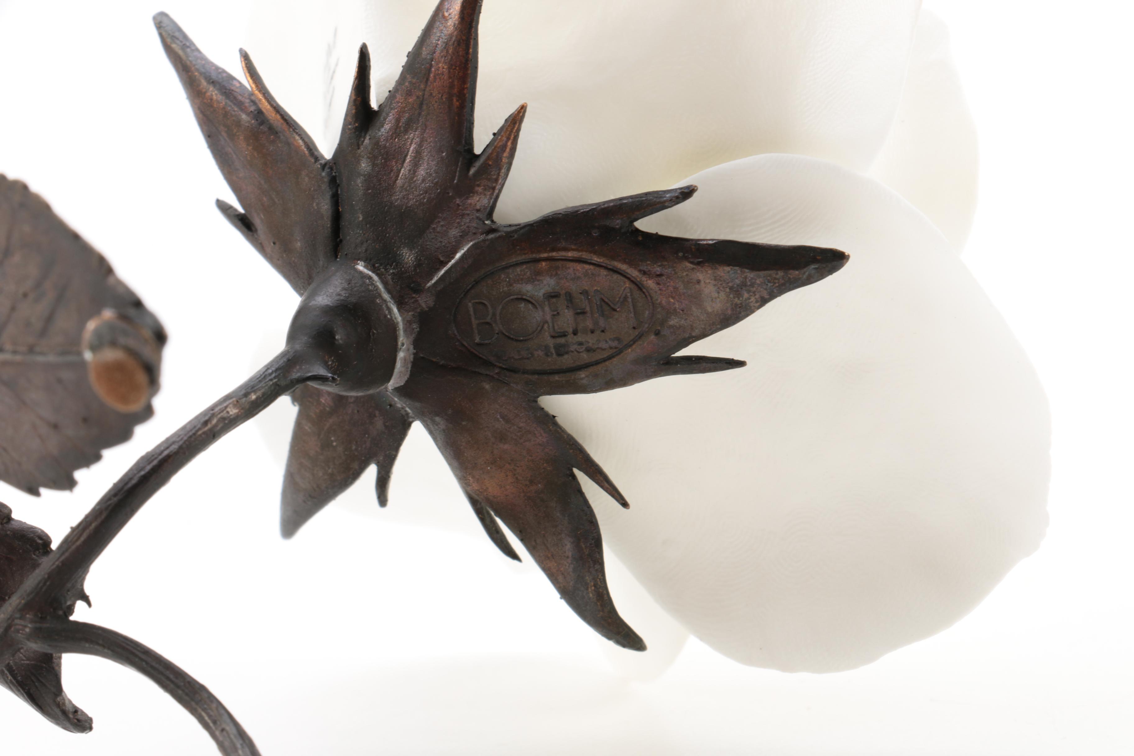 Boehm Porcelain Roses "White Masterpiece" and "Peace"