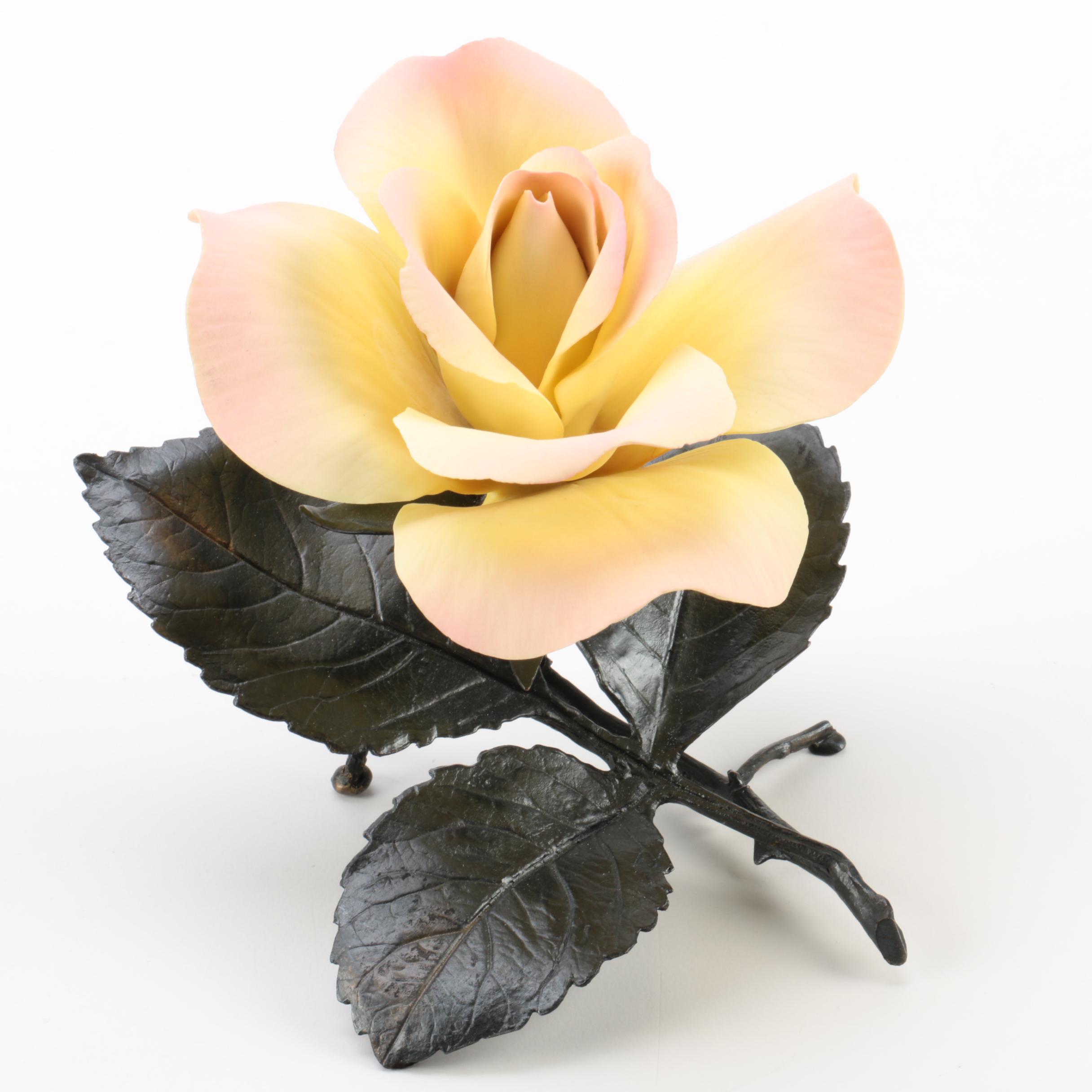 Boehm Porcelain Roses "White Masterpiece" and "Peace"