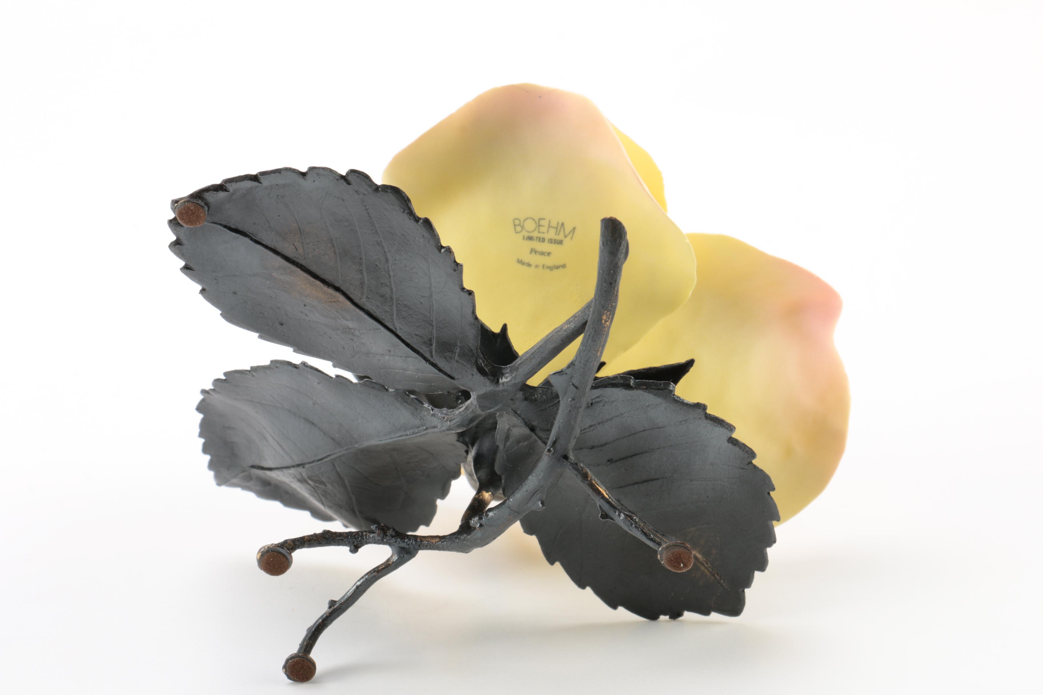 Boehm Porcelain Roses "White Masterpiece" and "Peace"