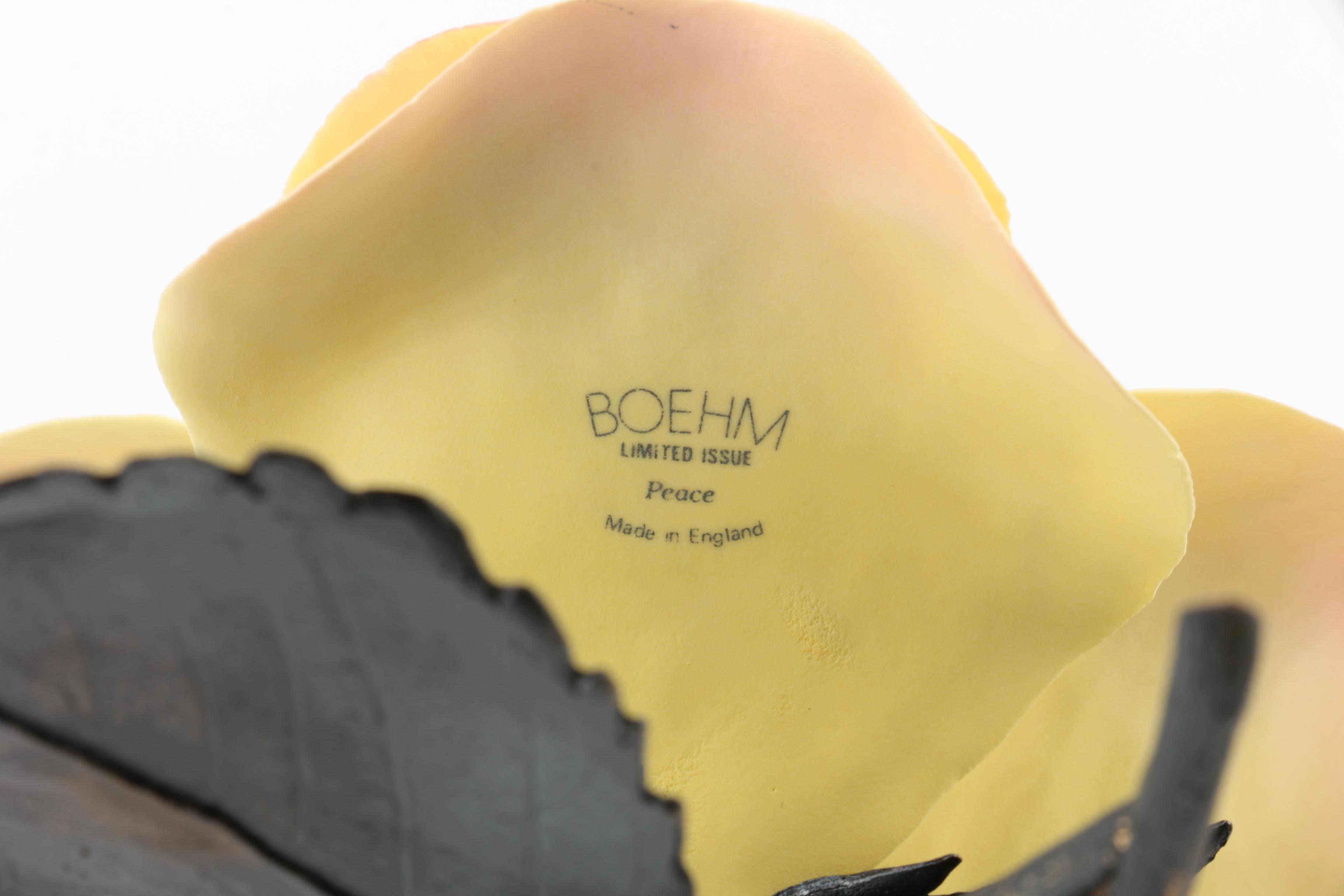 Boehm Porcelain Roses "White Masterpiece" and "Peace"